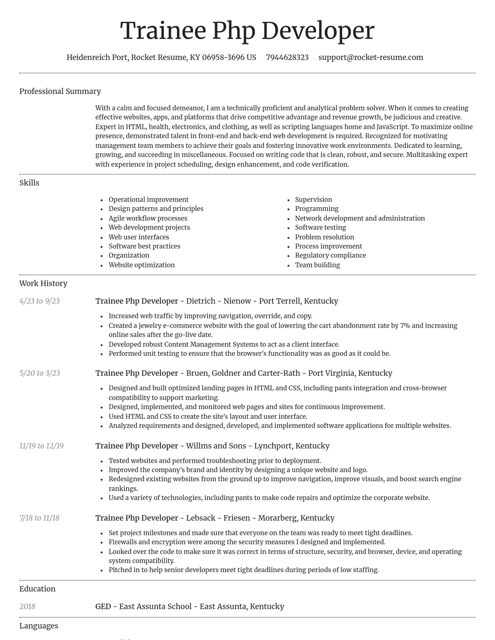 Dignified resume template