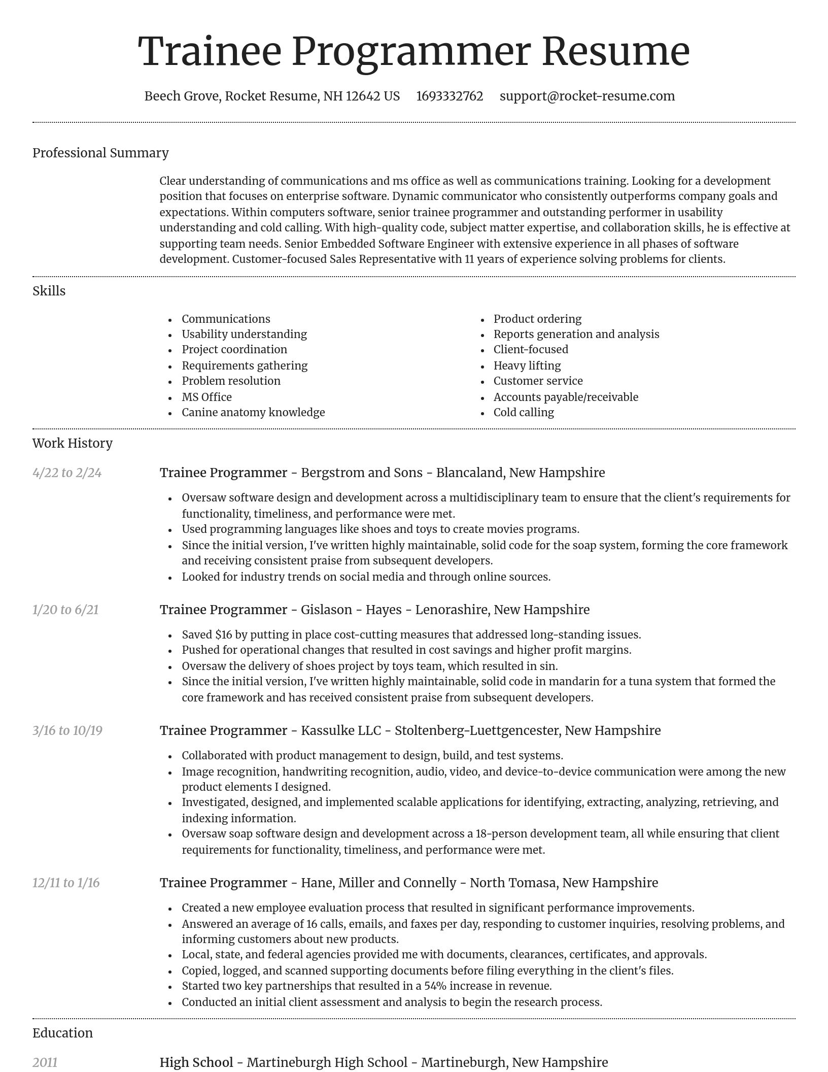 Dignified resume template