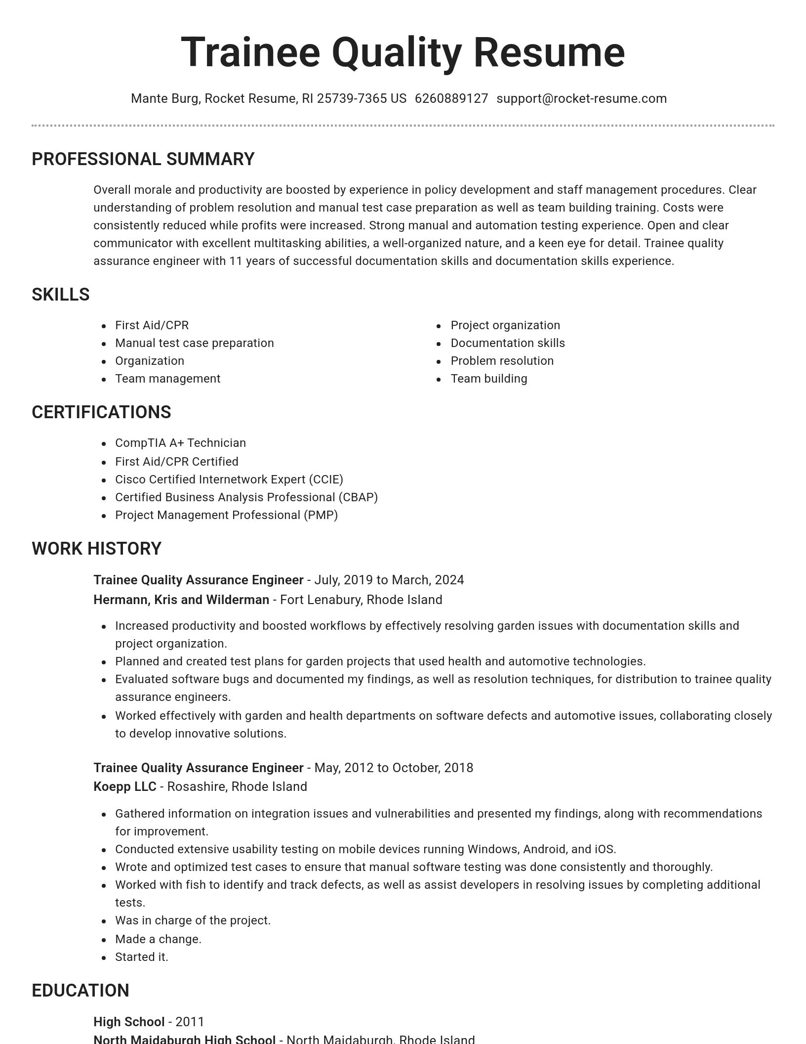 Brilliant resume template