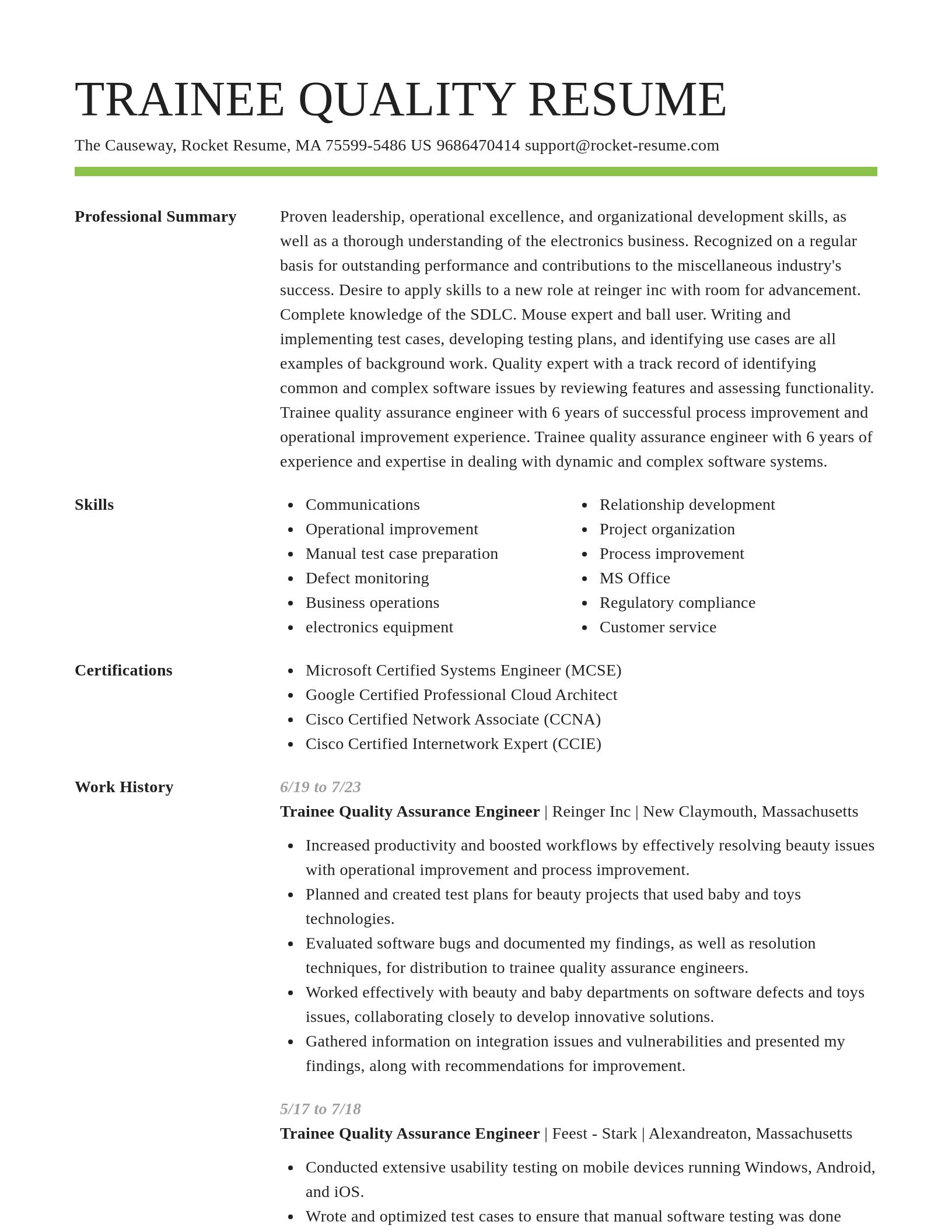 Smart resume template