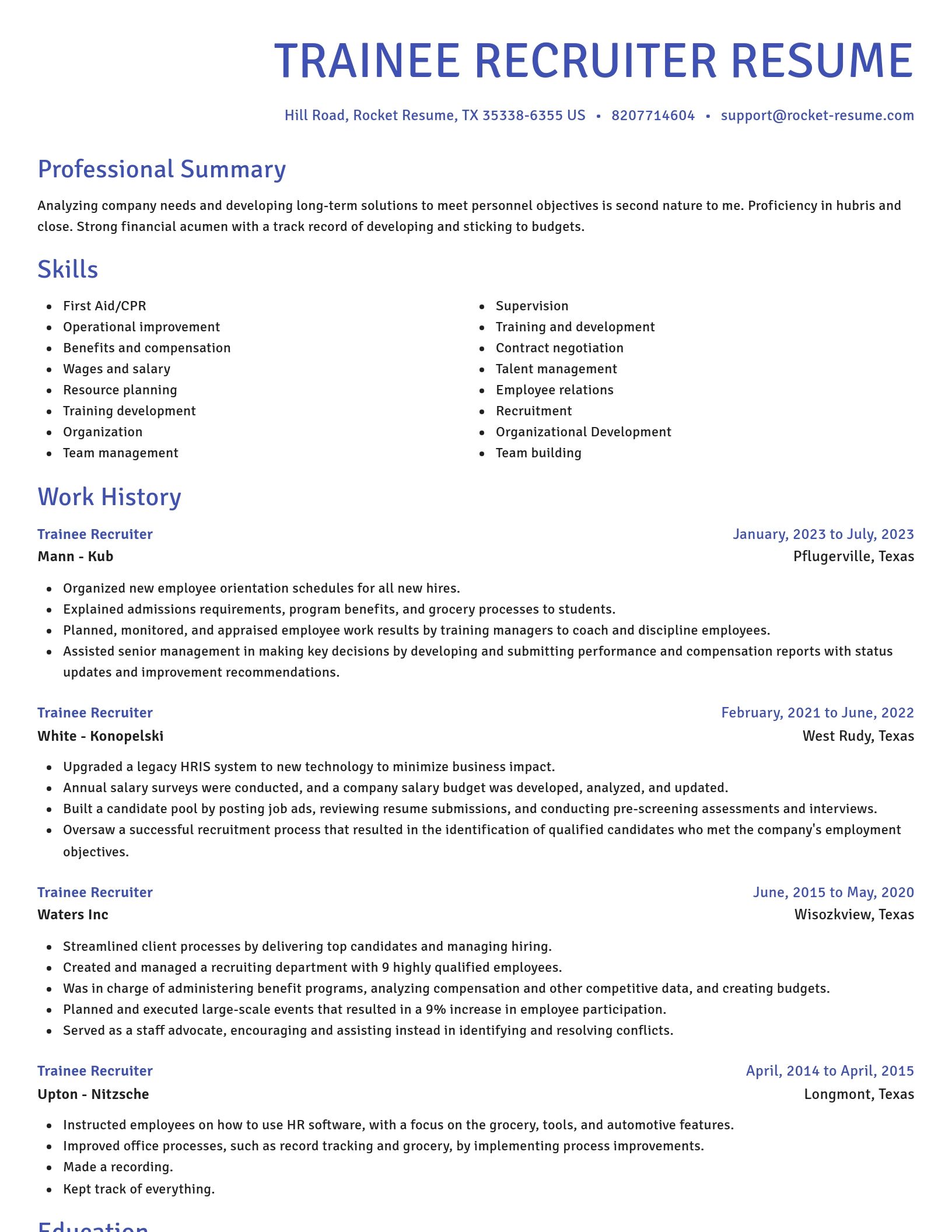 Novel resume template