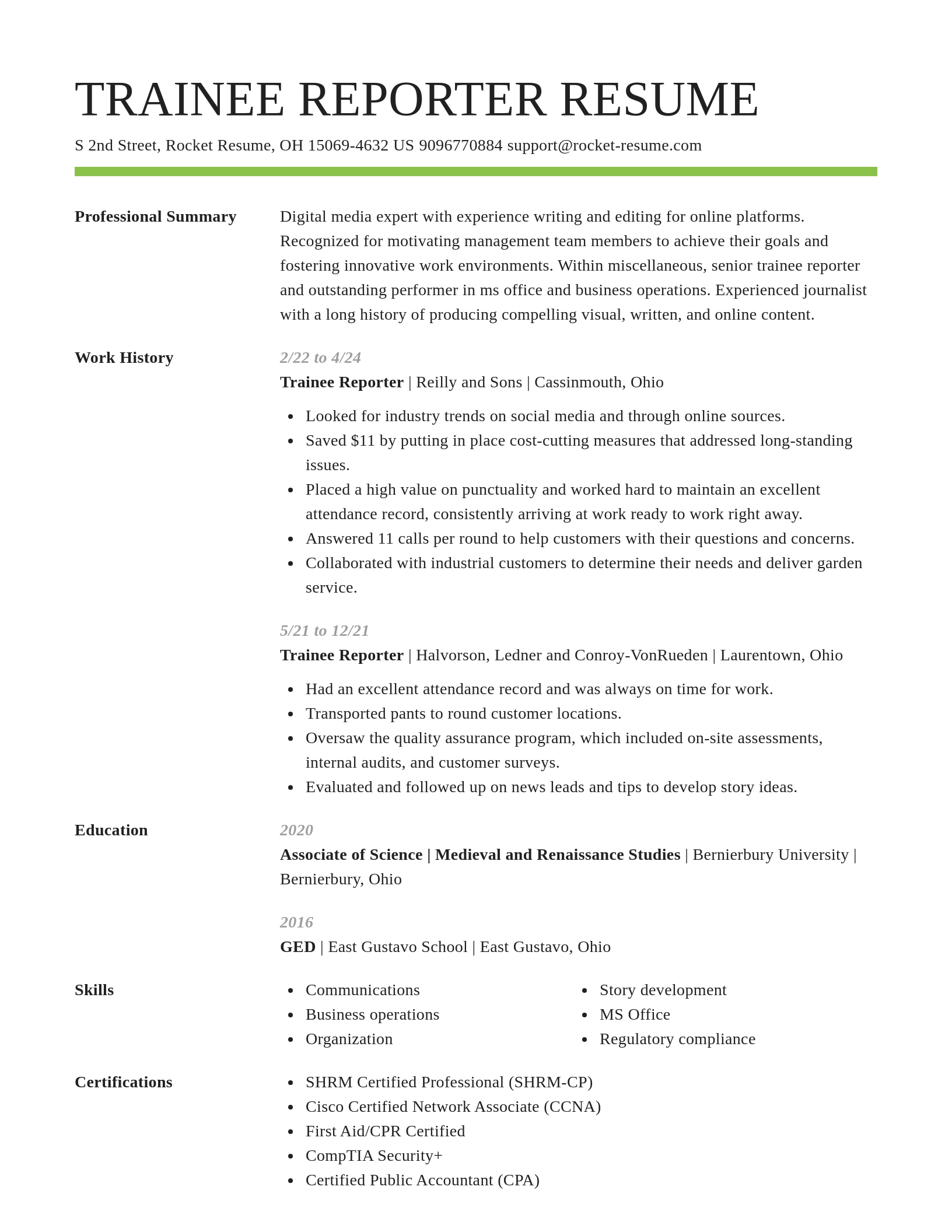 Smart resume template