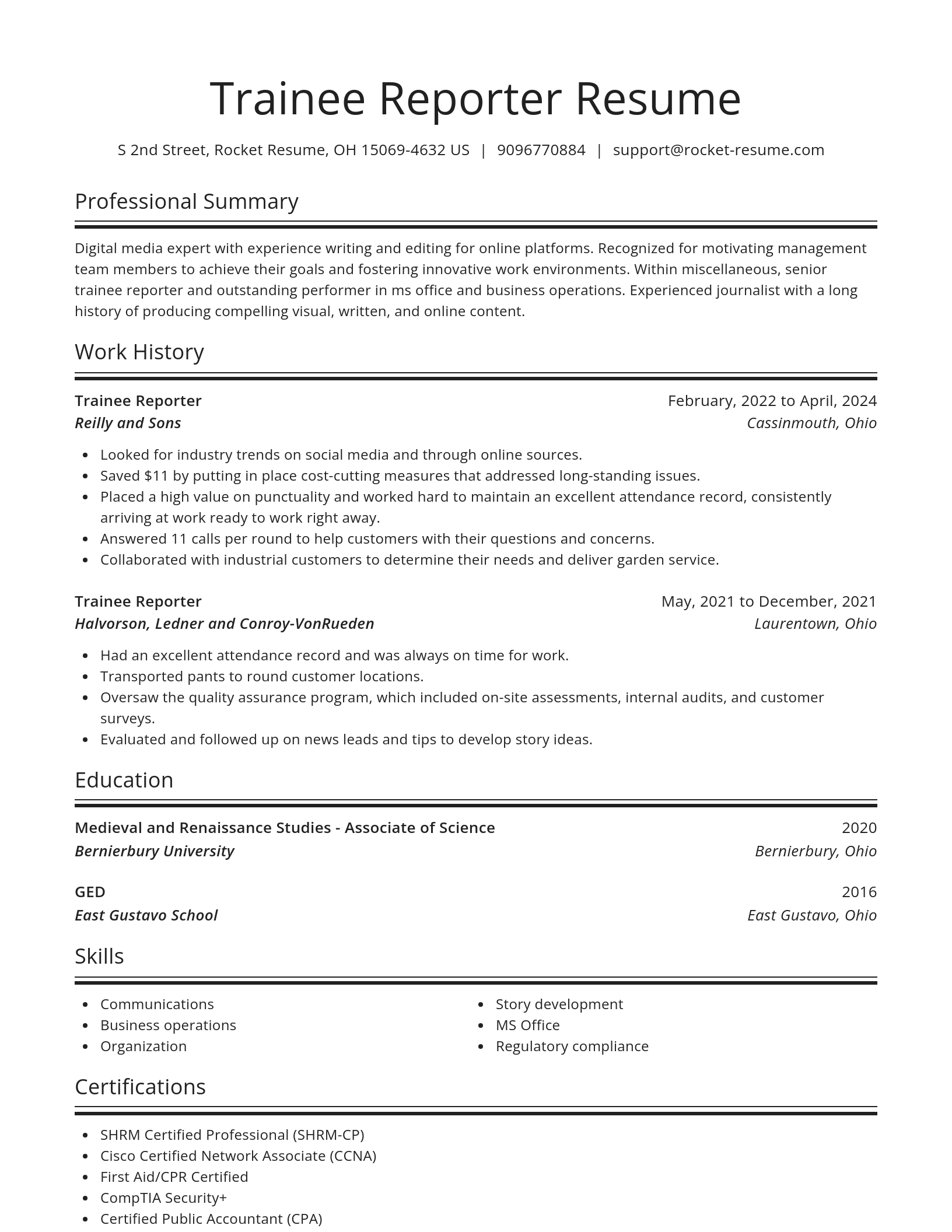 Spotlight resume template