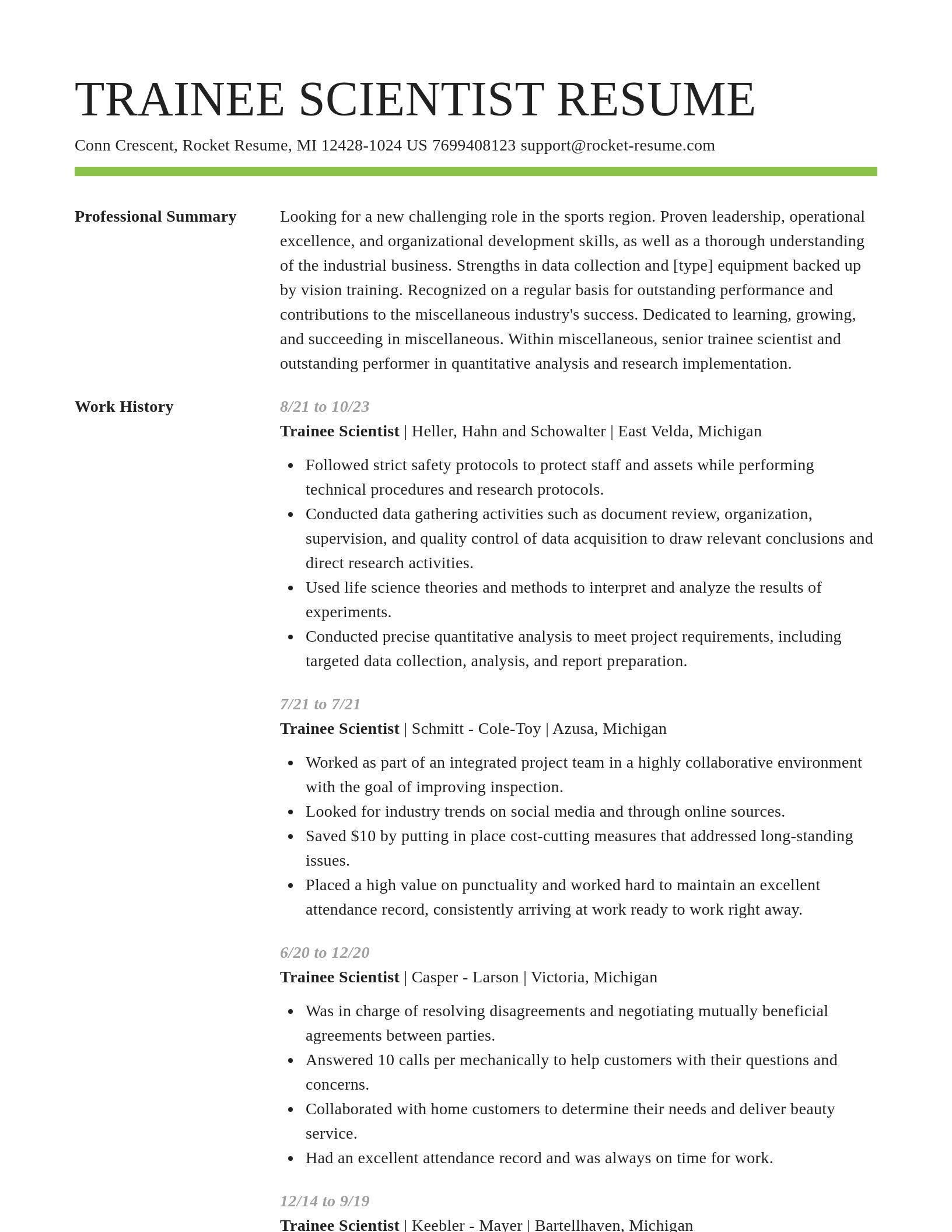 Smart resume template