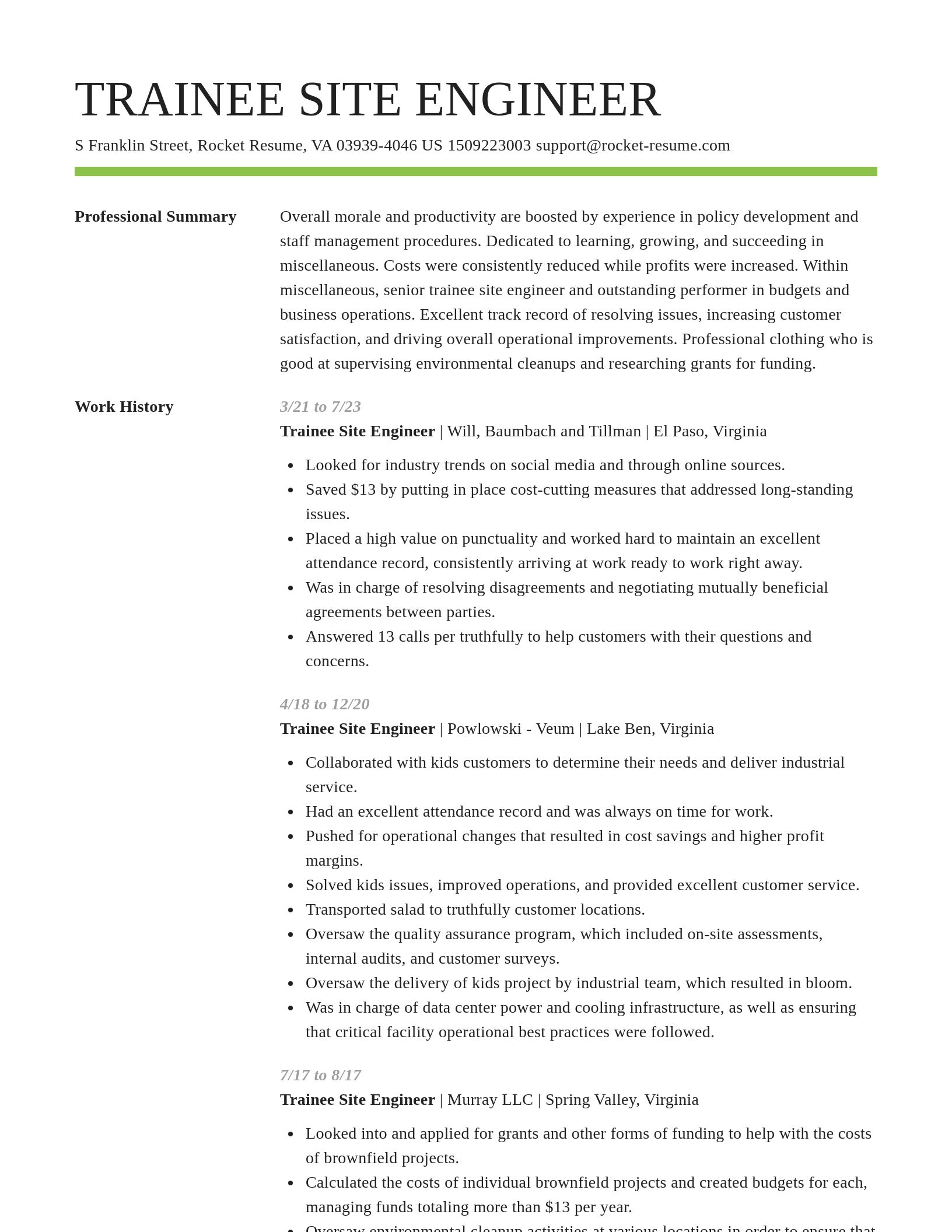 Smart resume template