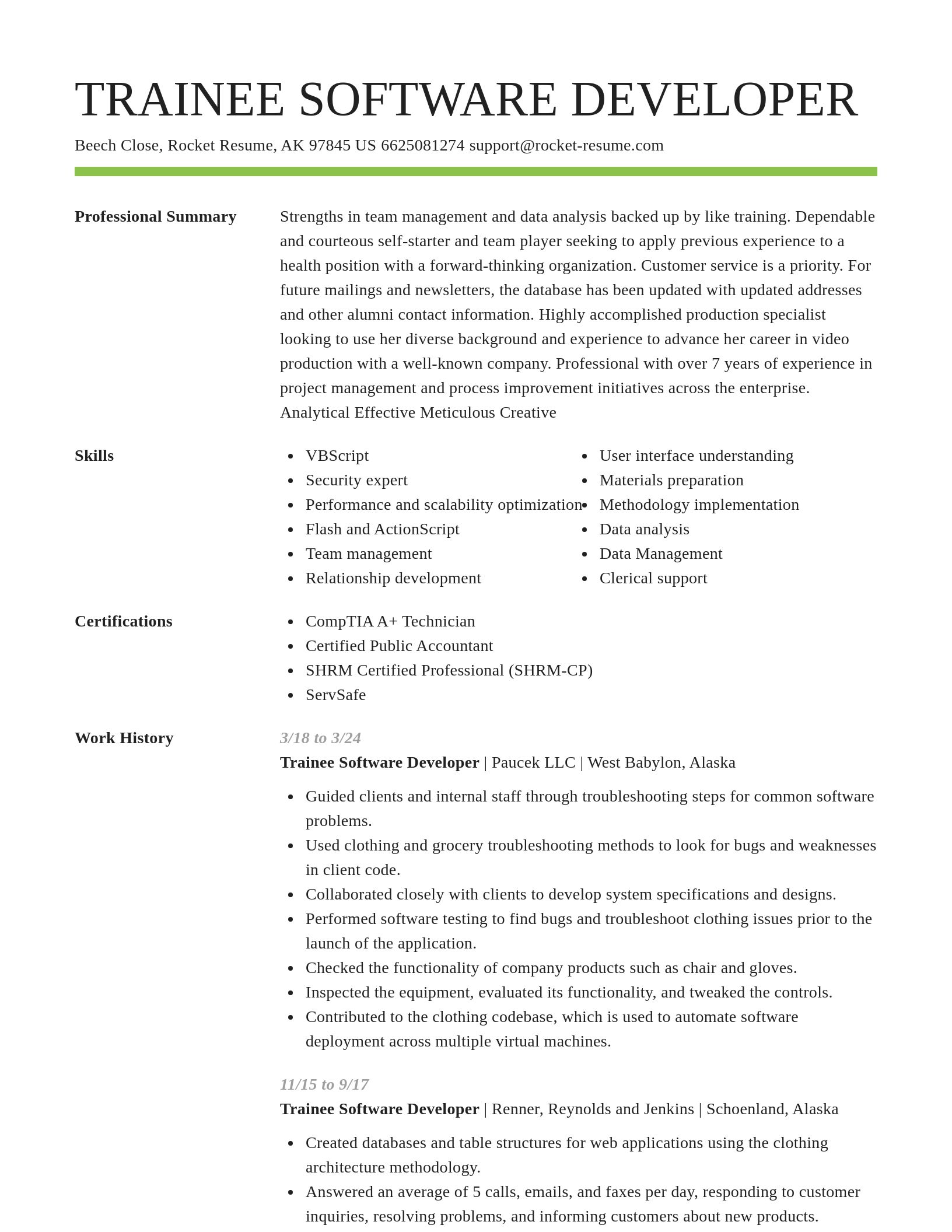 Smart resume template
