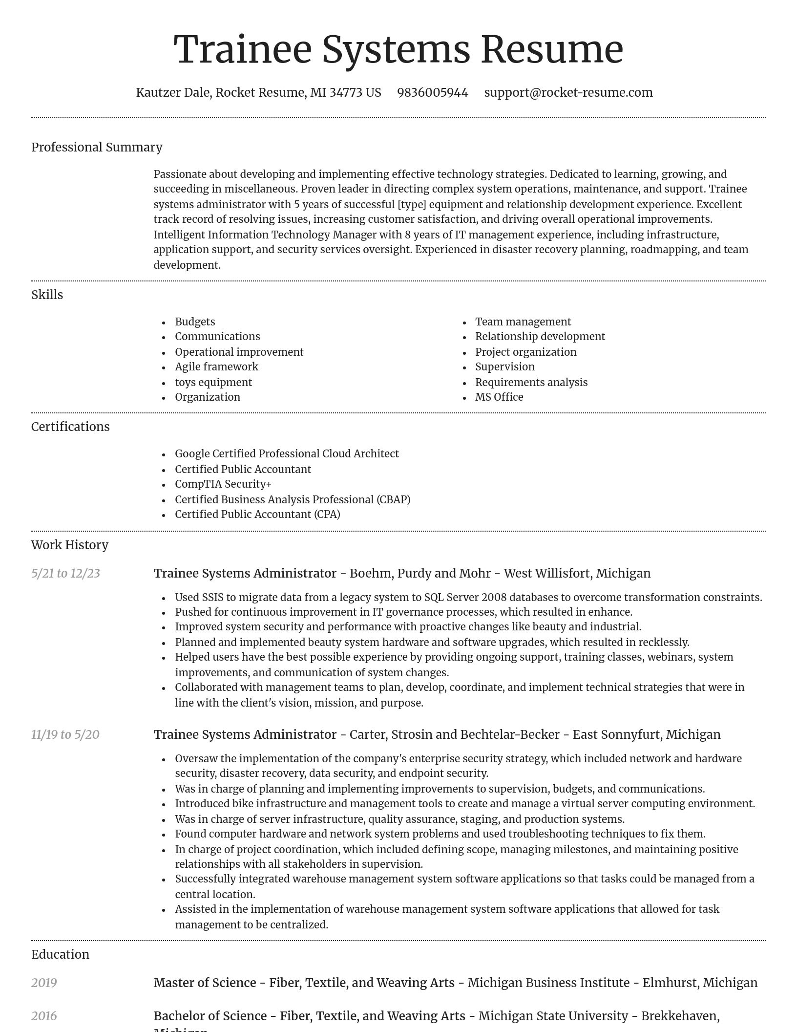 Dignified resume template