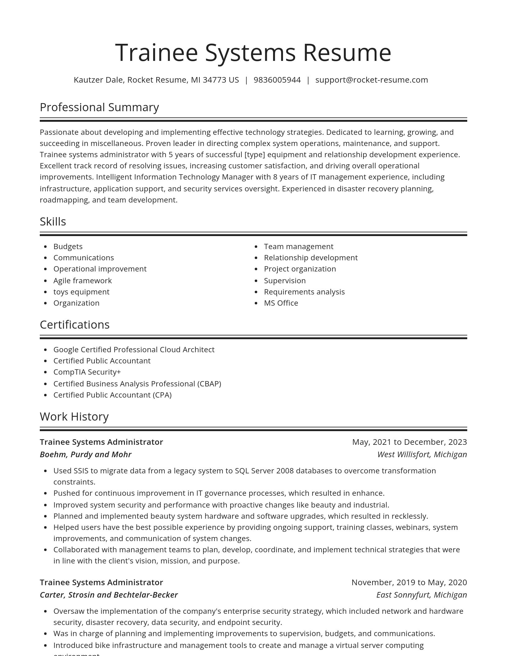 Spotlight resume template