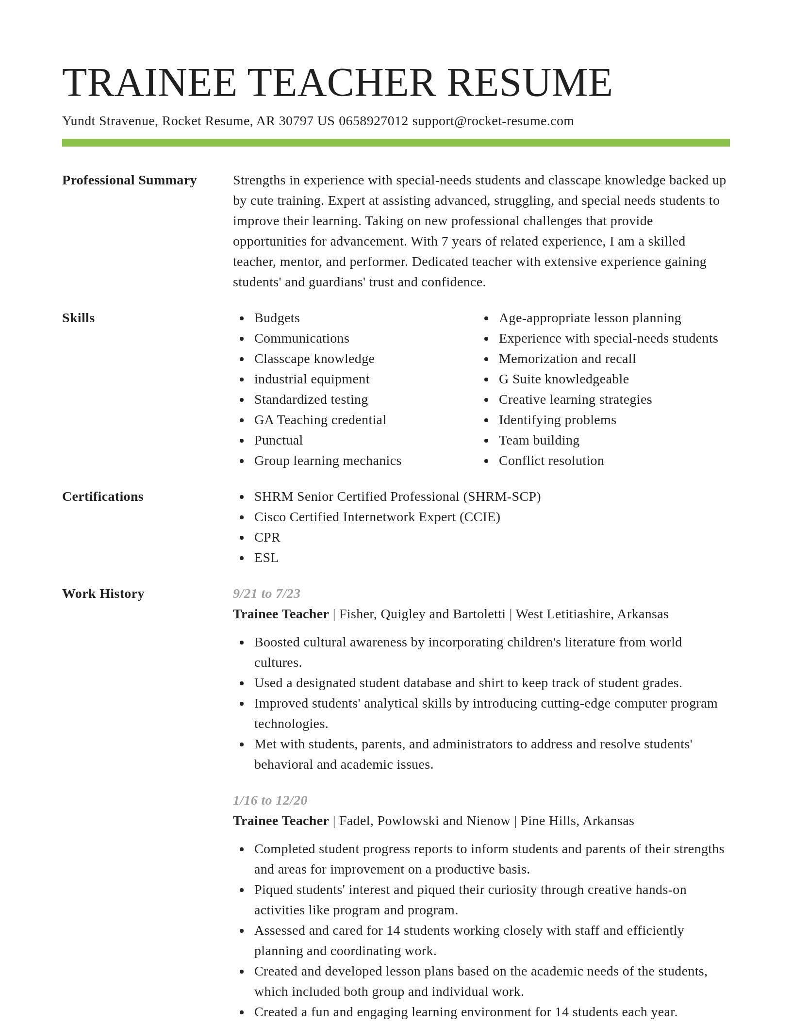 Smart resume template
