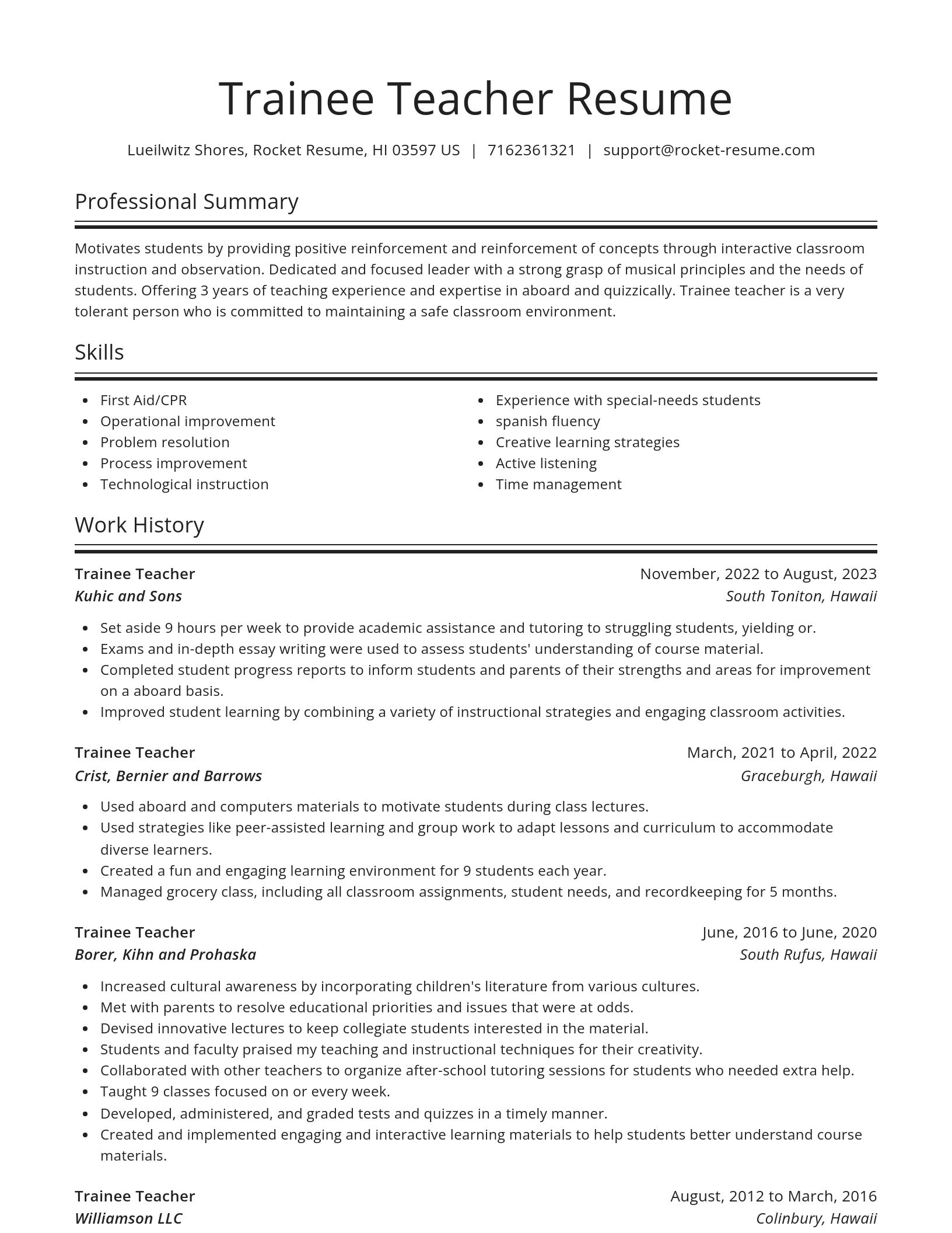 Spotlight resume template