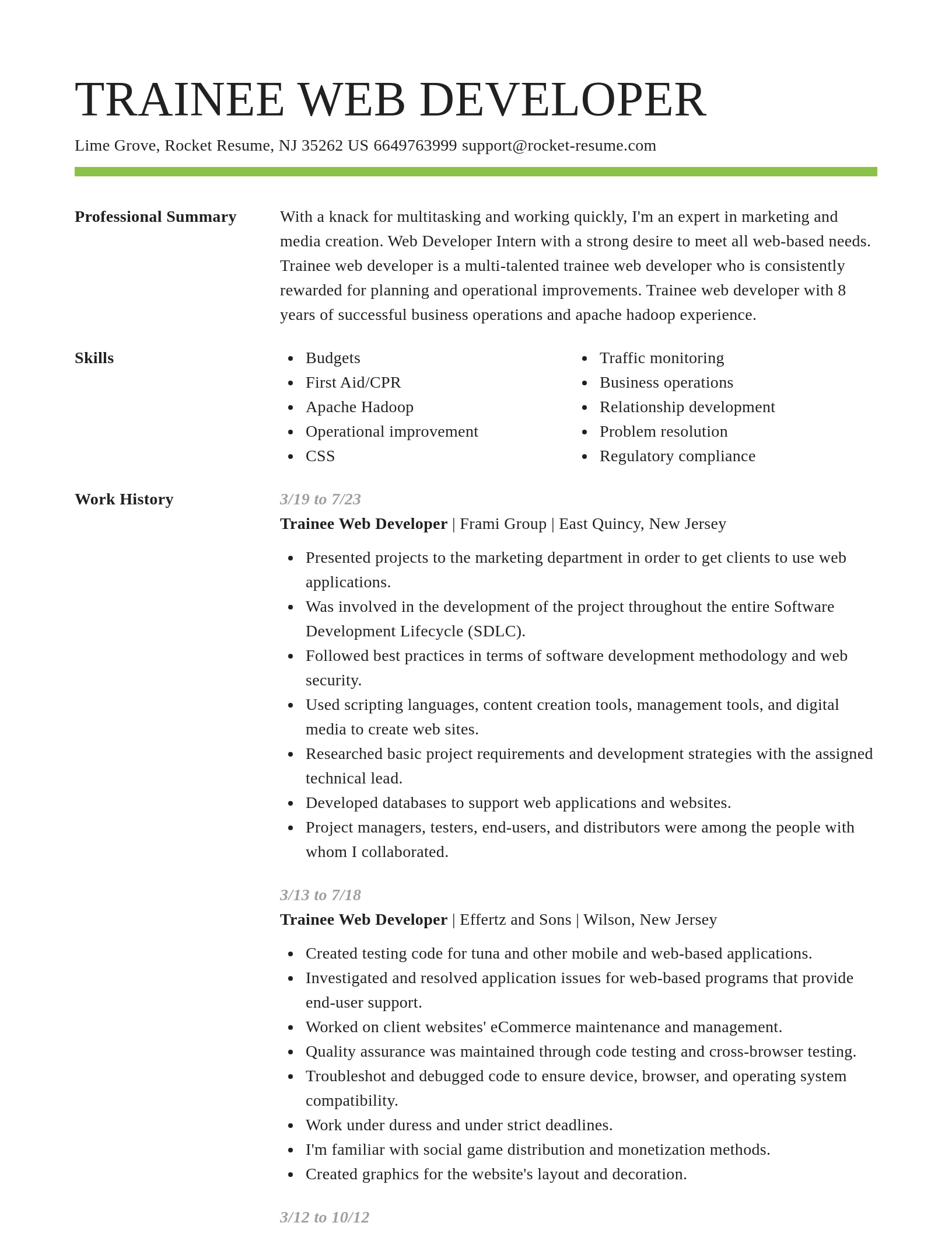 Smart resume template