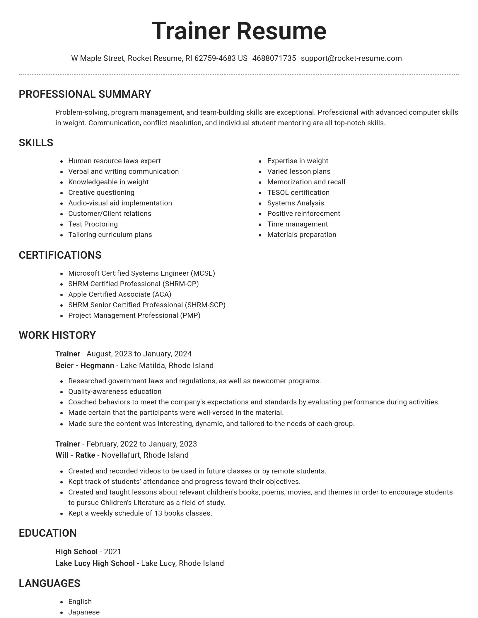 Brilliant resume template