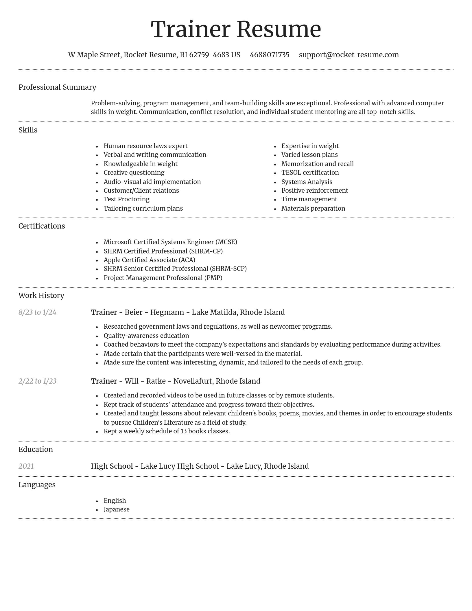 Dignified resume template