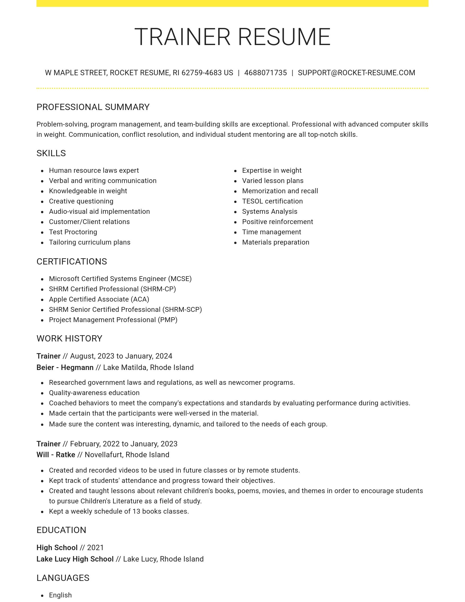 Grand resume template