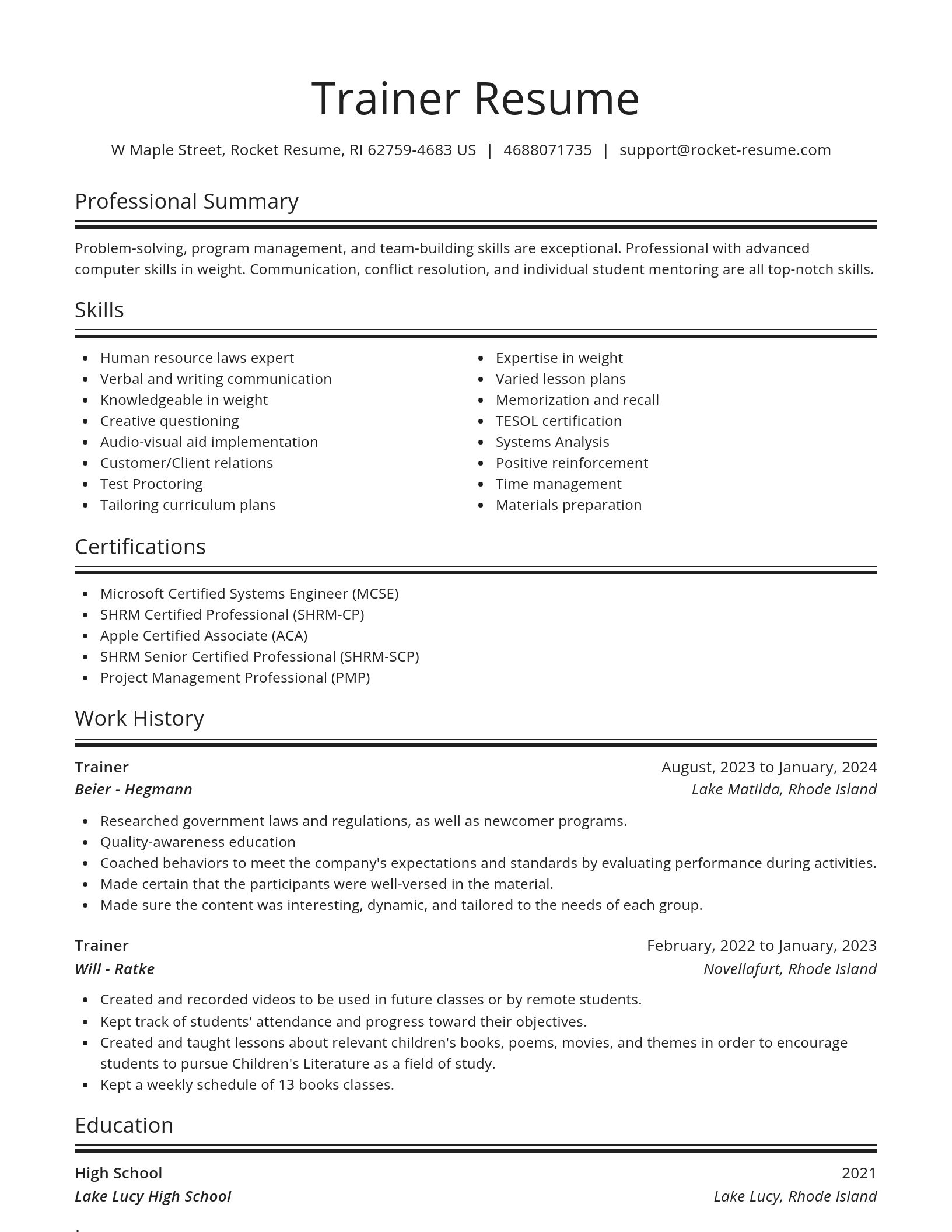 Spotlight resume template