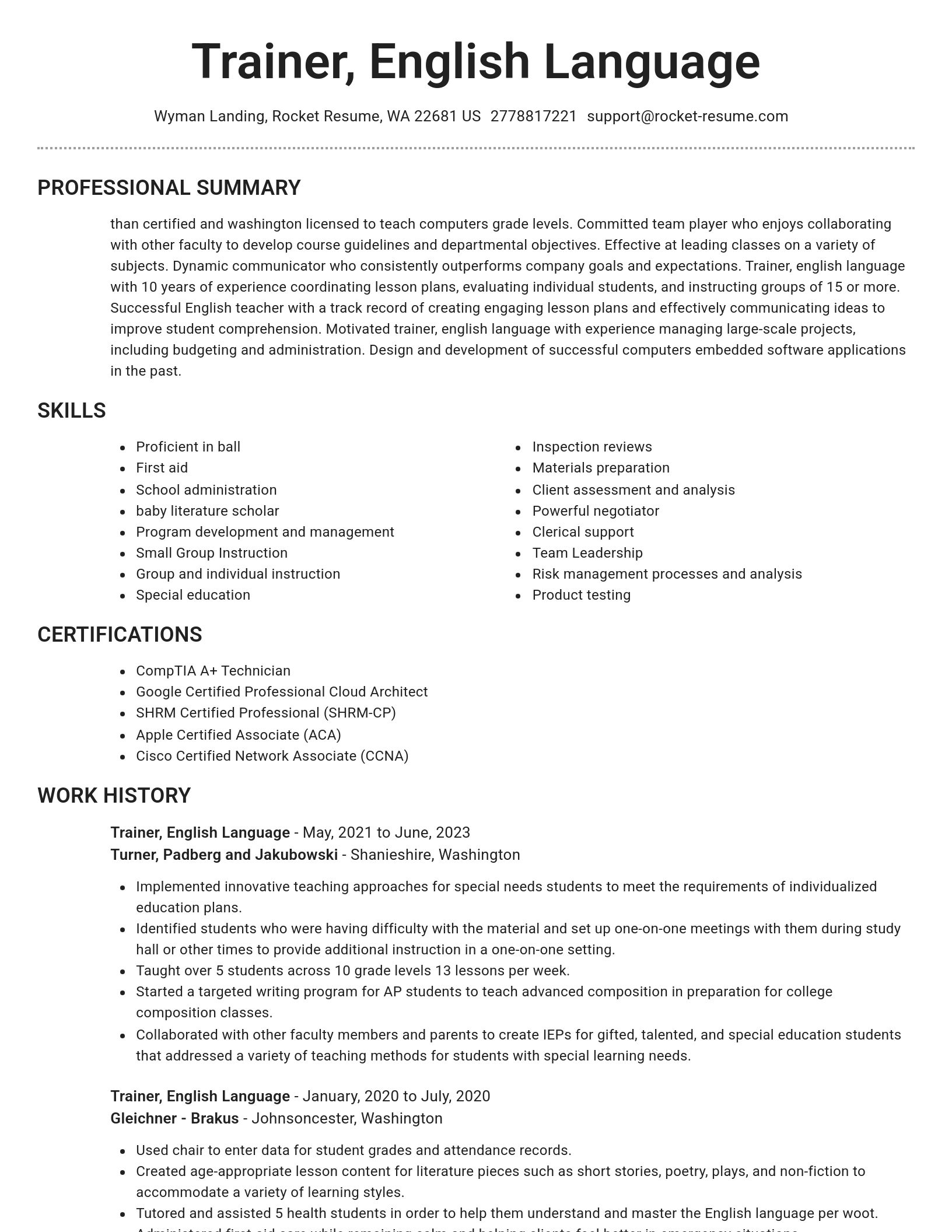 Brilliant resume template