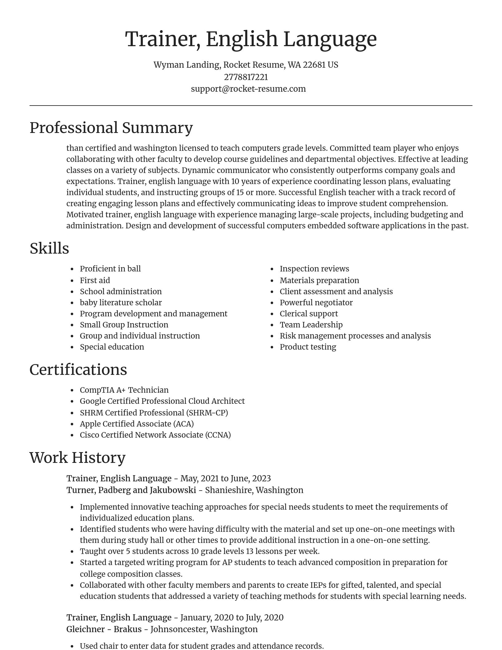 Focal Point resume template