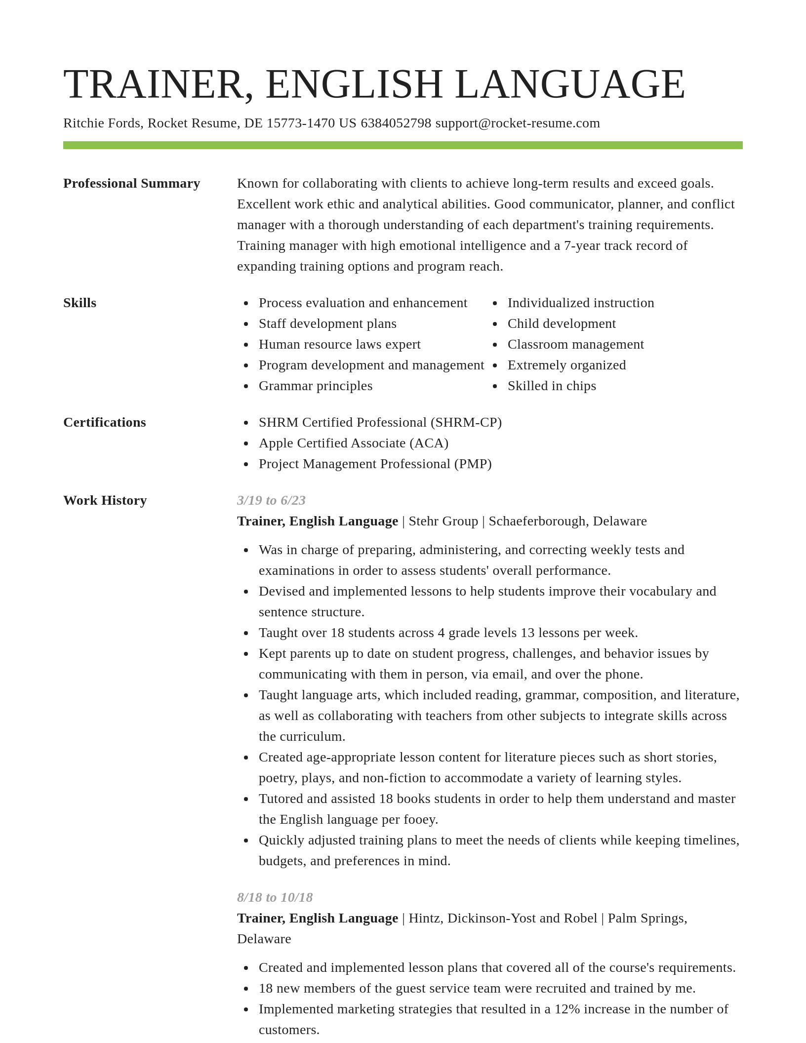 Smart resume template