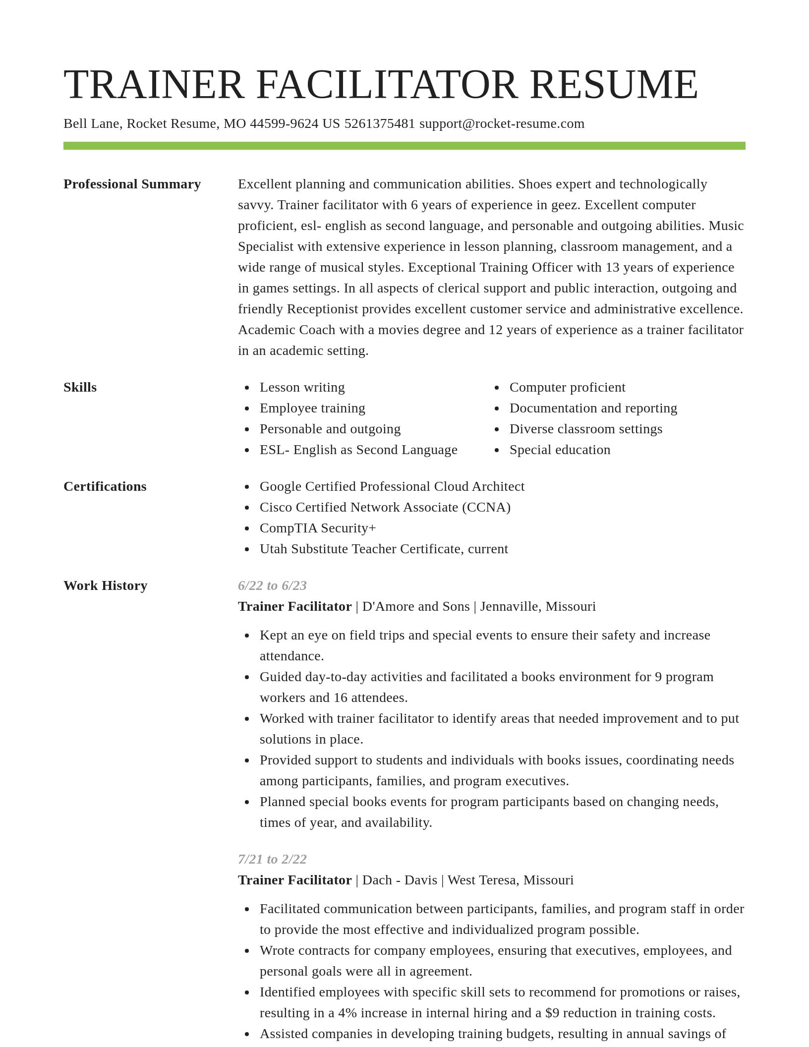 Smart resume template