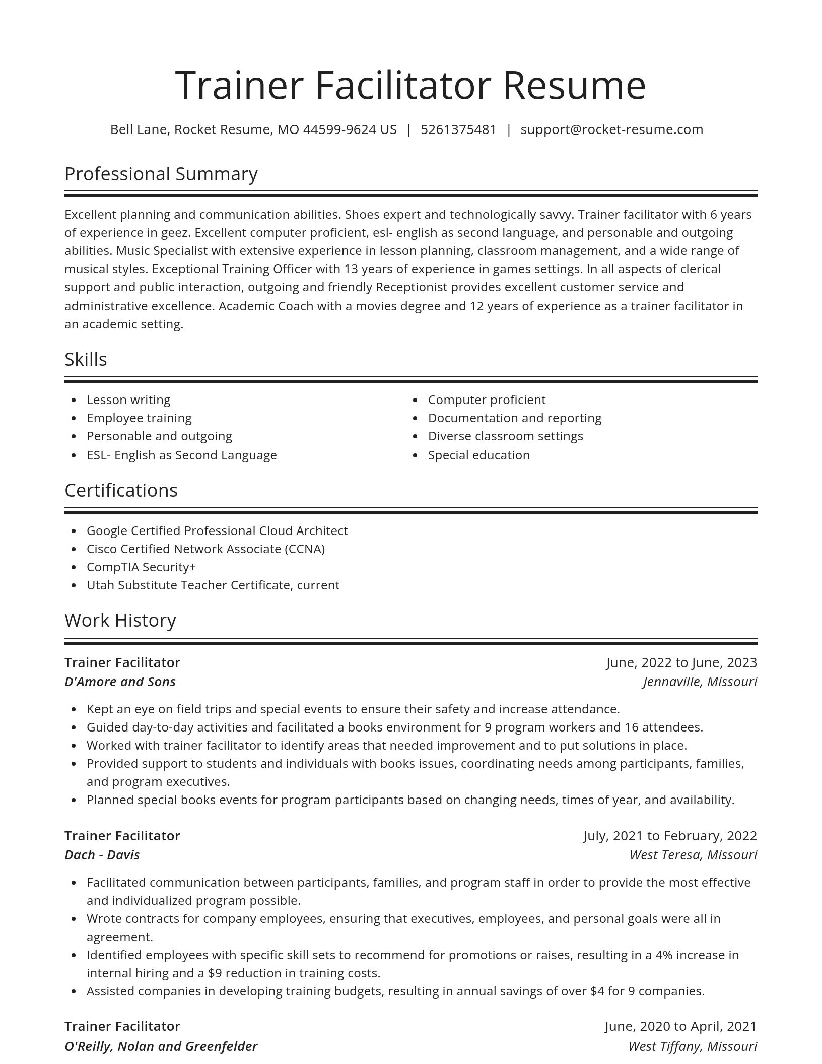 Spotlight resume template