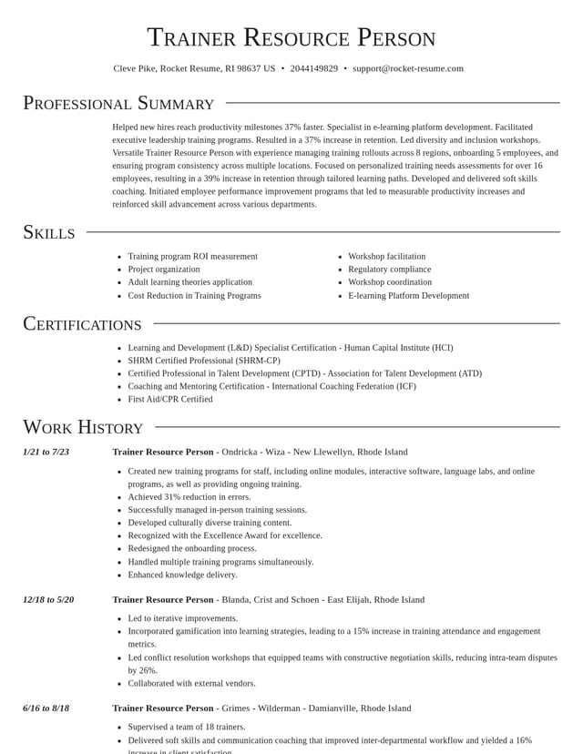 Director resume template