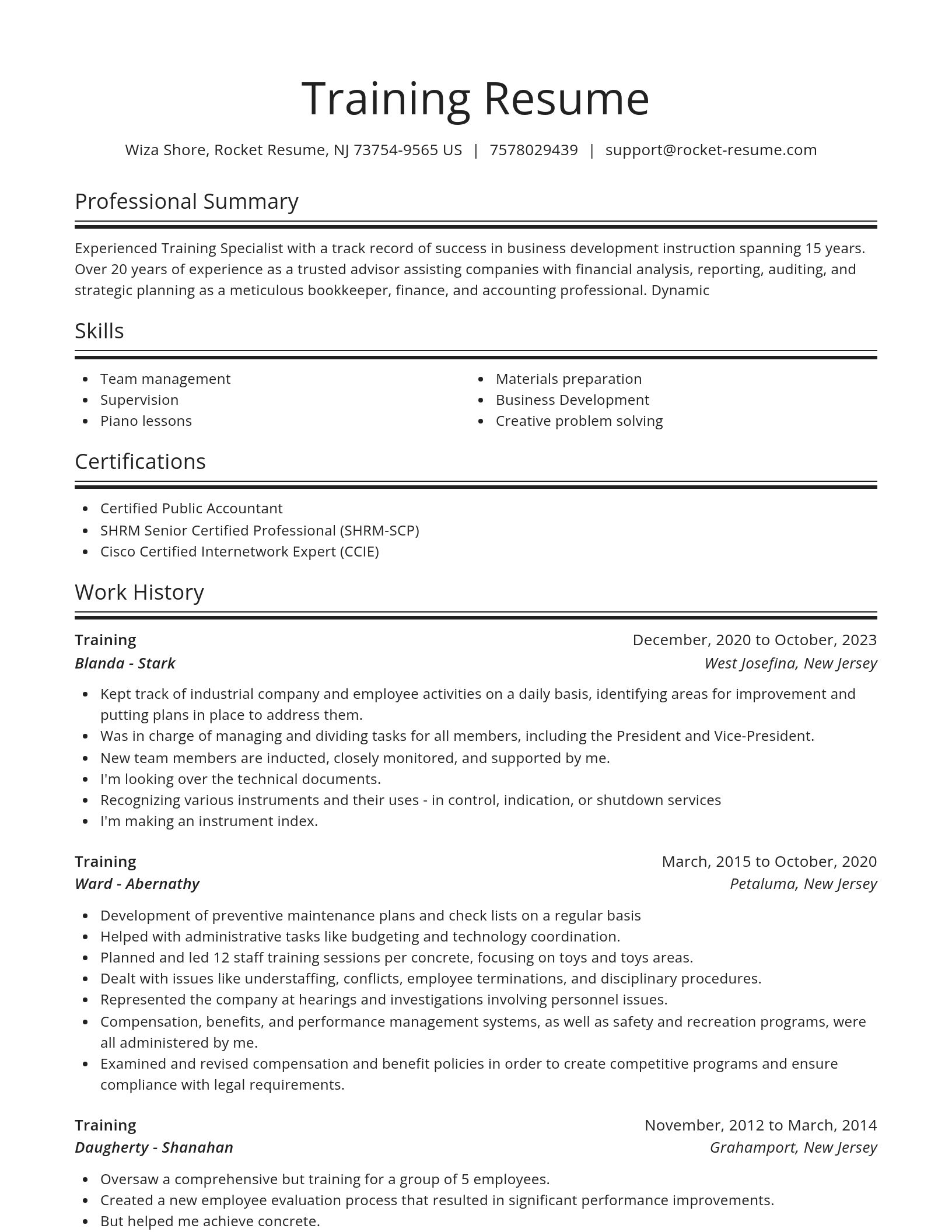 Spotlight resume template