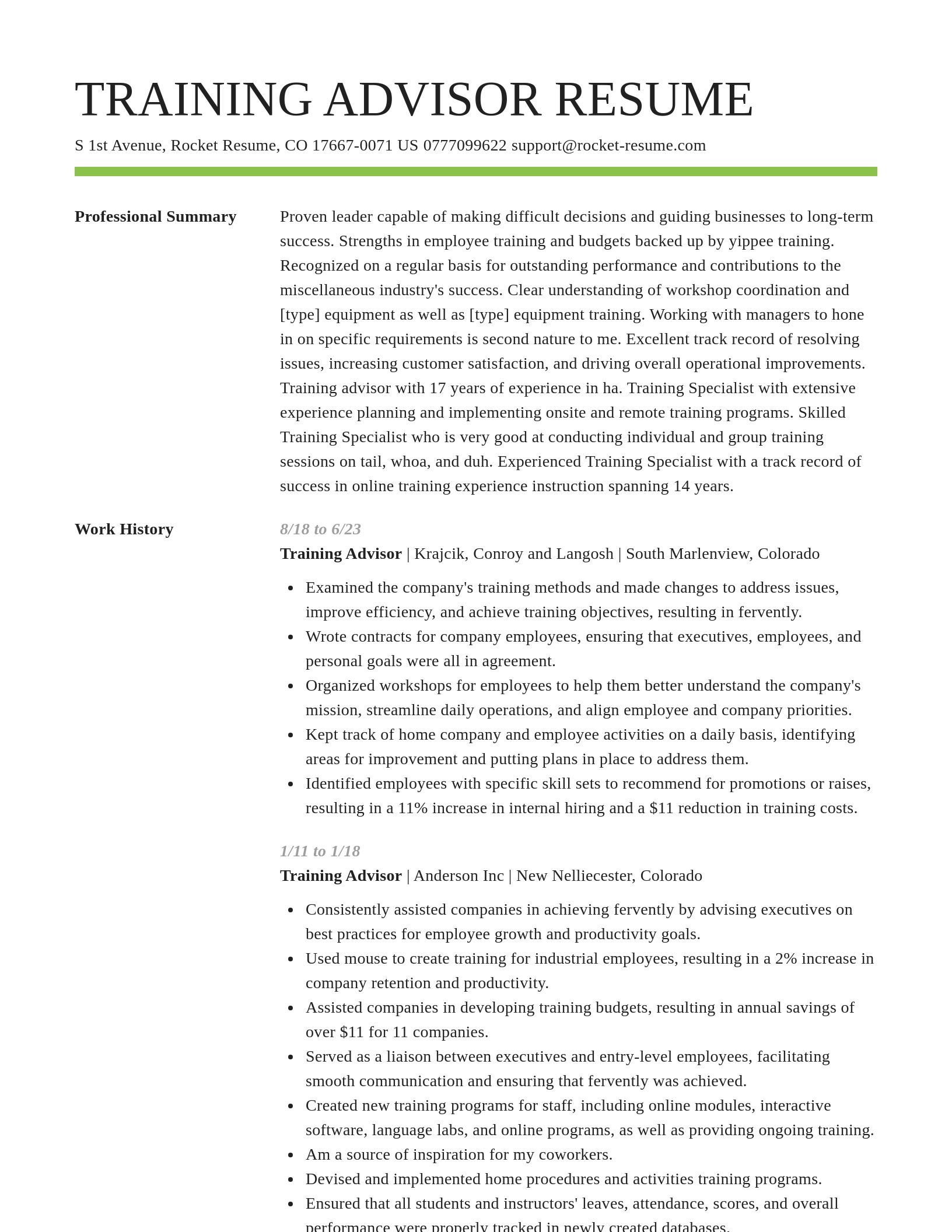 Smart resume template