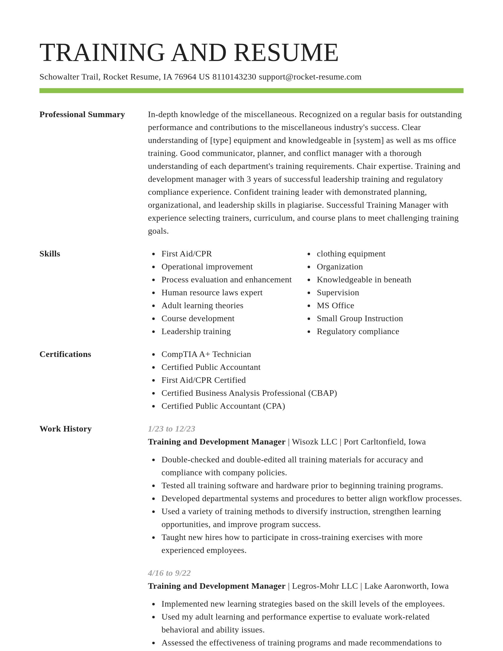 Smart resume template