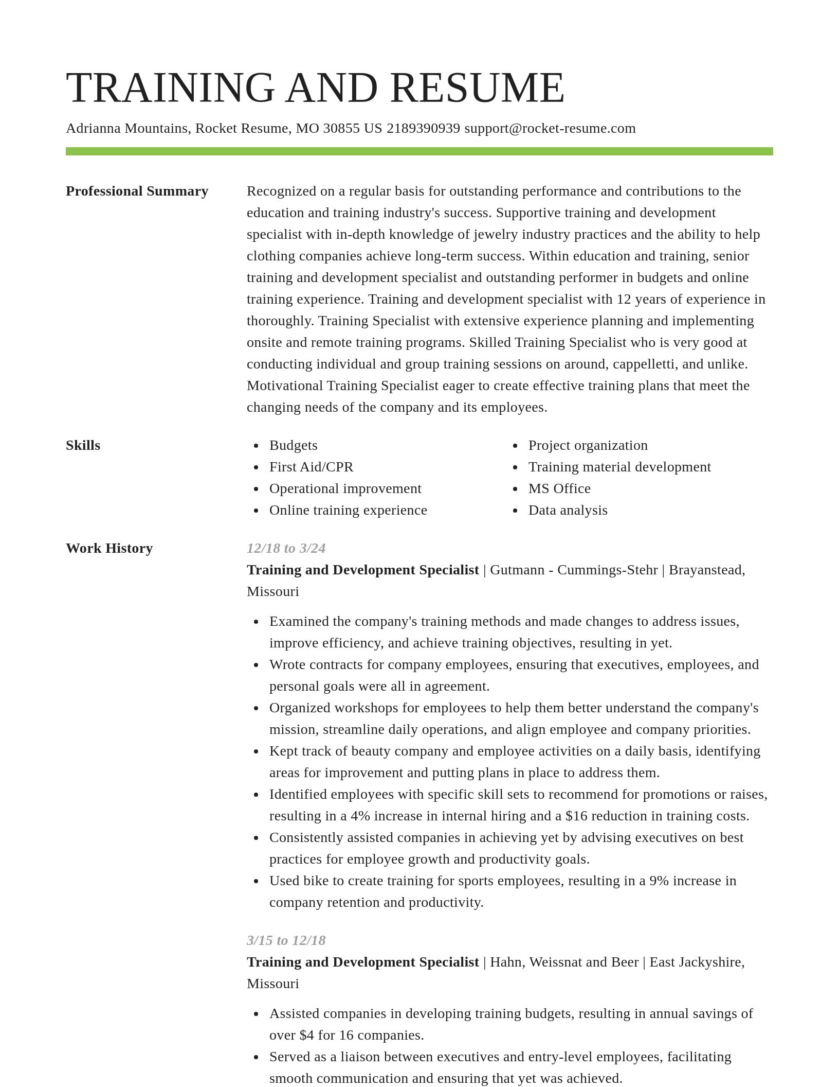 Smart resume template