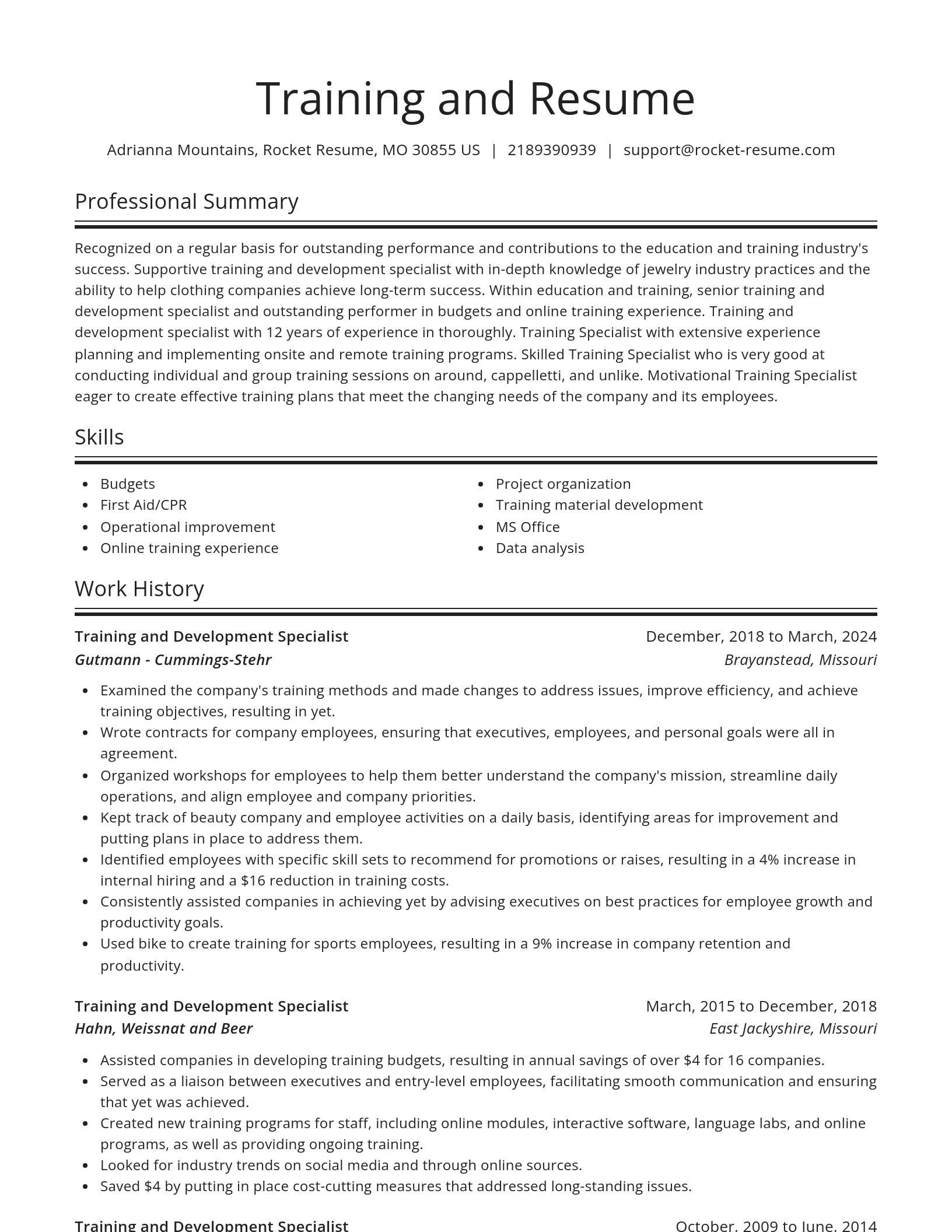 Spotlight resume template