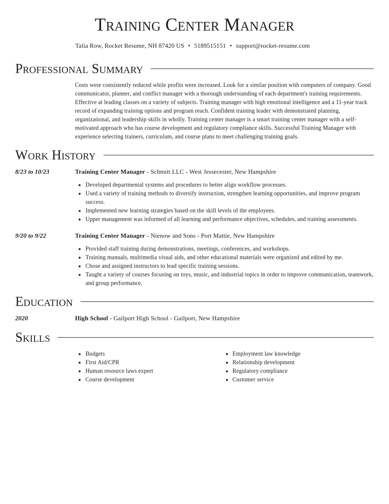 Director resume template