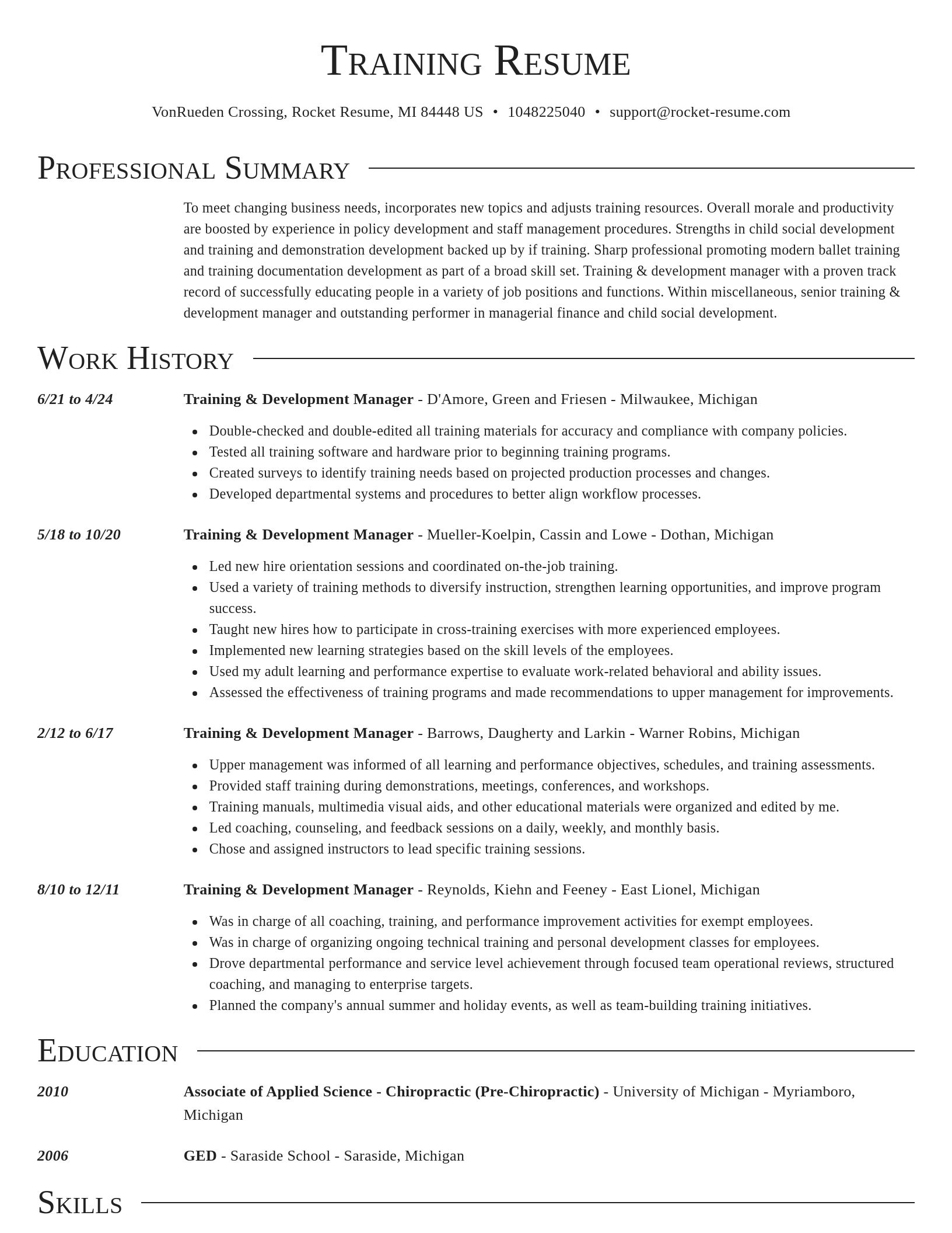 Director resume template