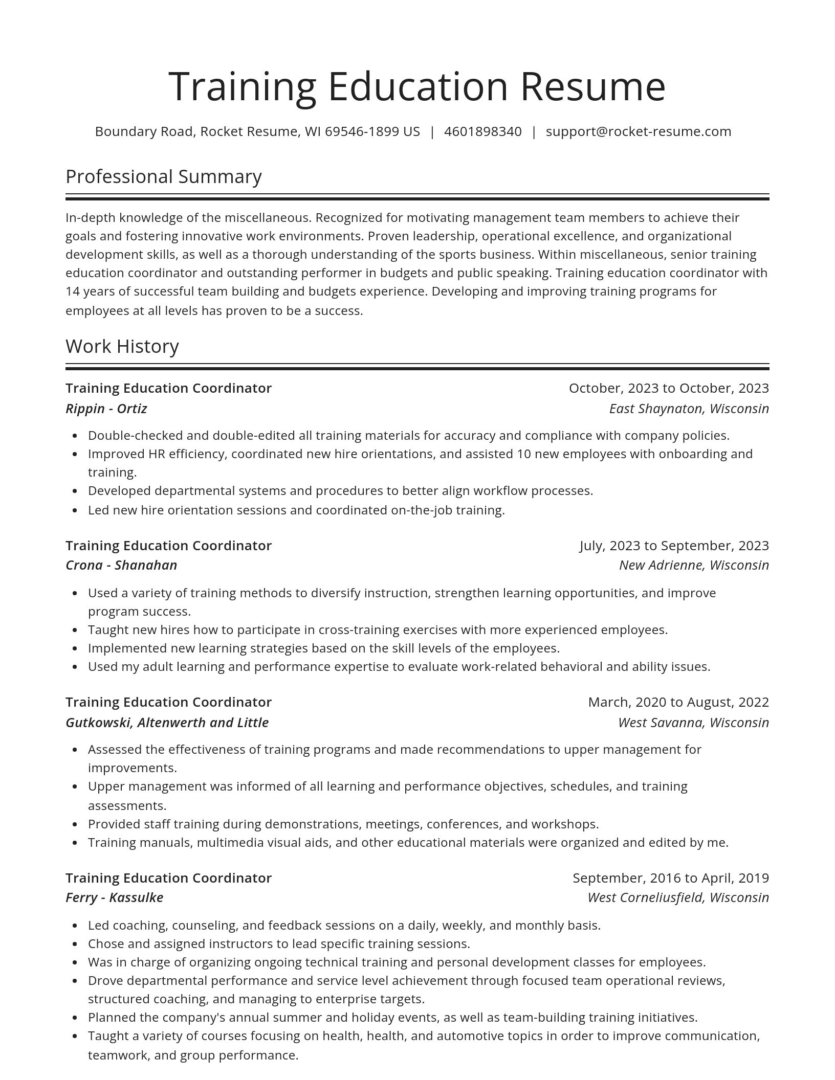 Spotlight resume template
