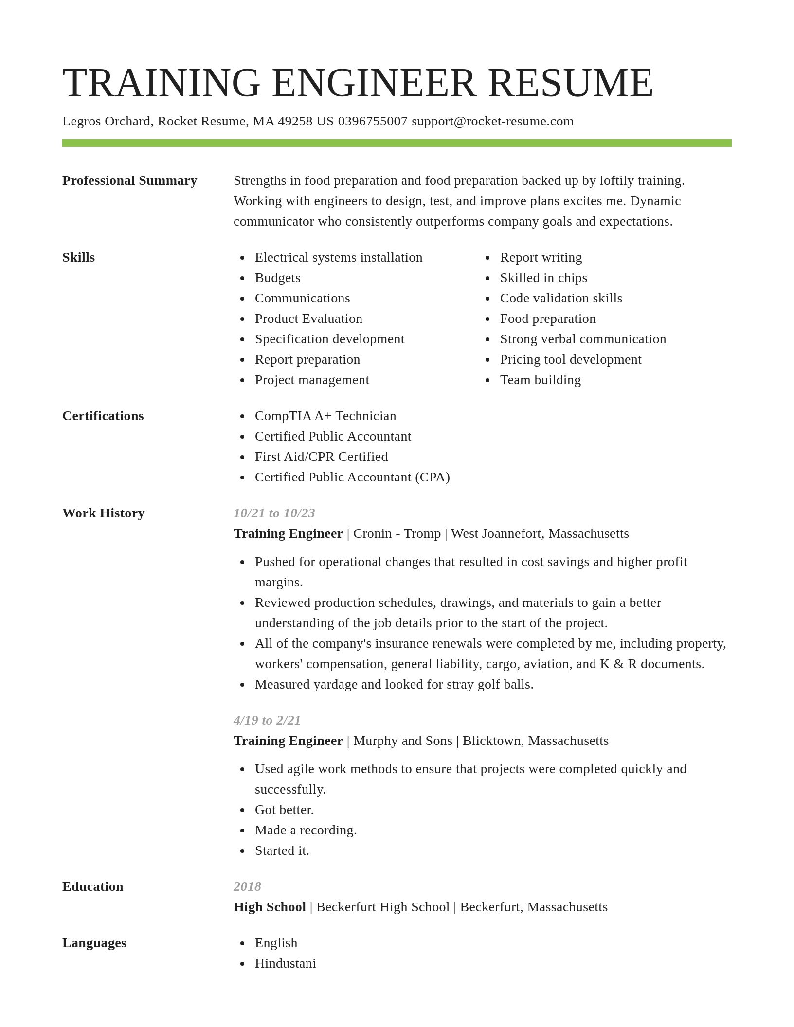 Smart resume template