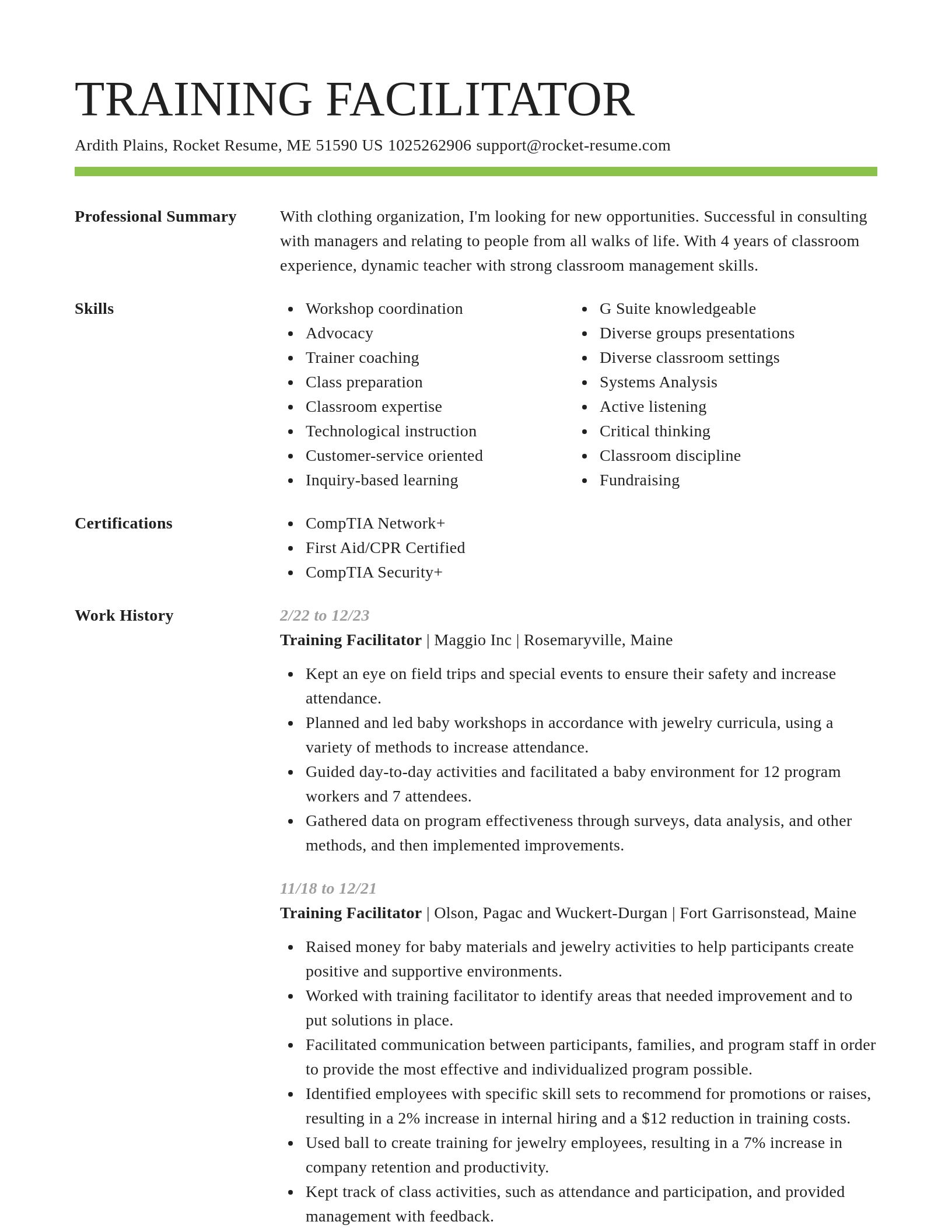 Smart resume template