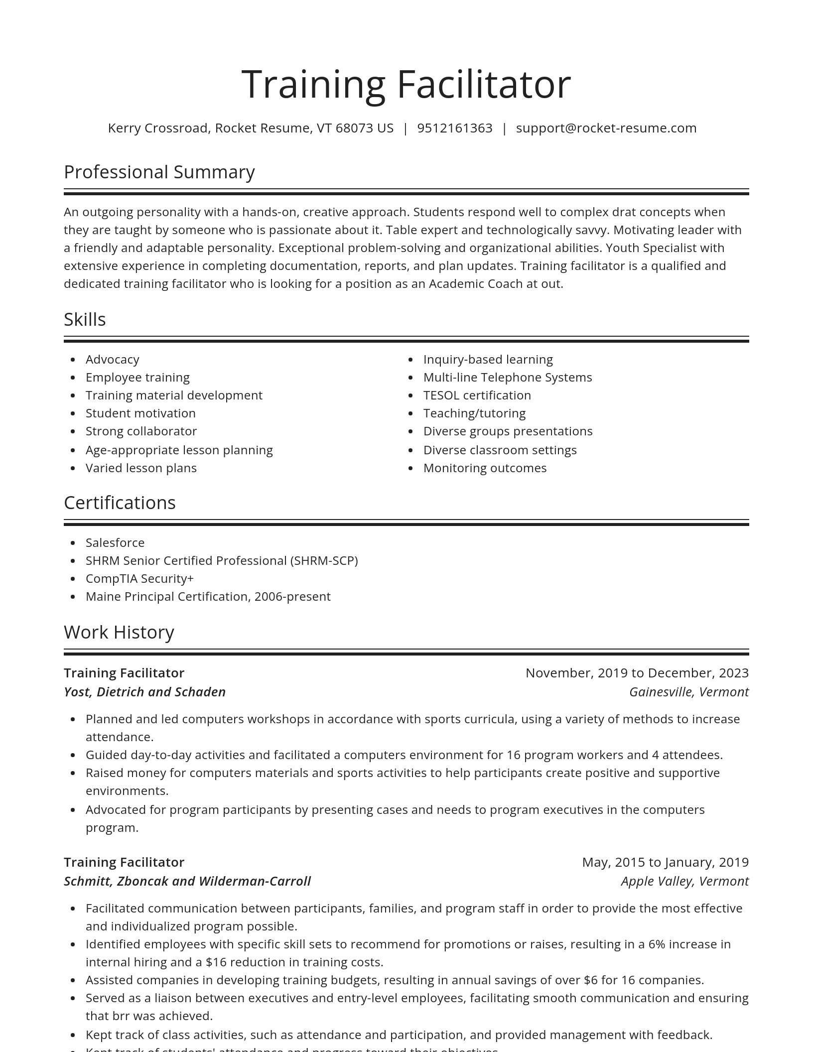 Spotlight resume template