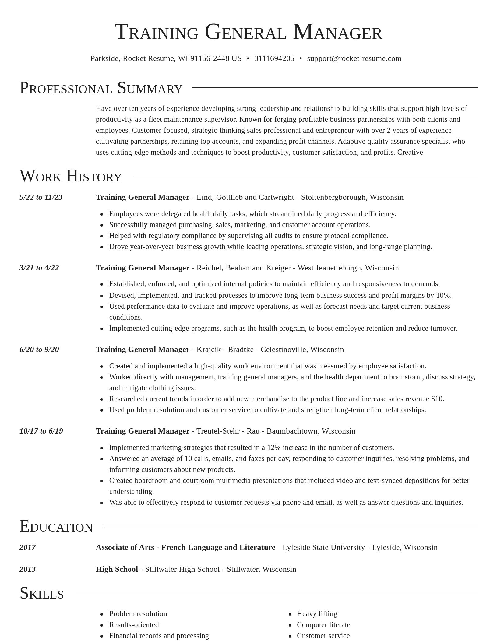 Director resume template