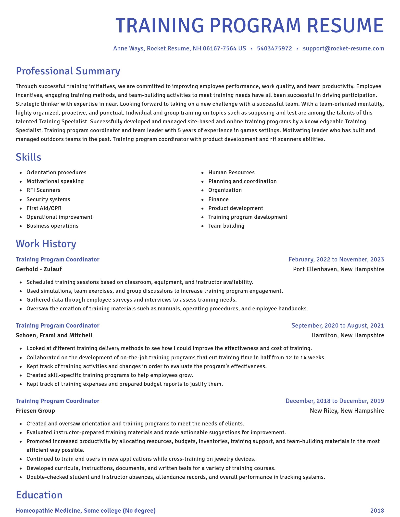 Novel resume template