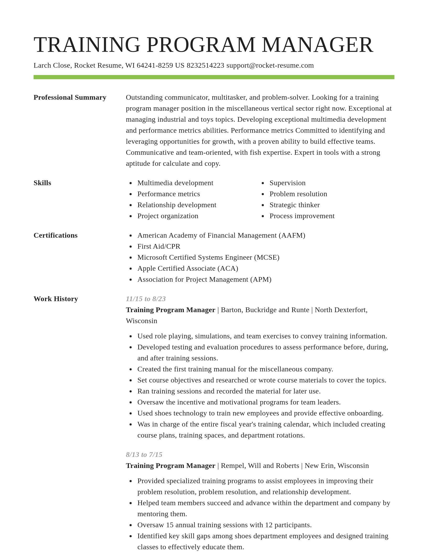 Smart resume template