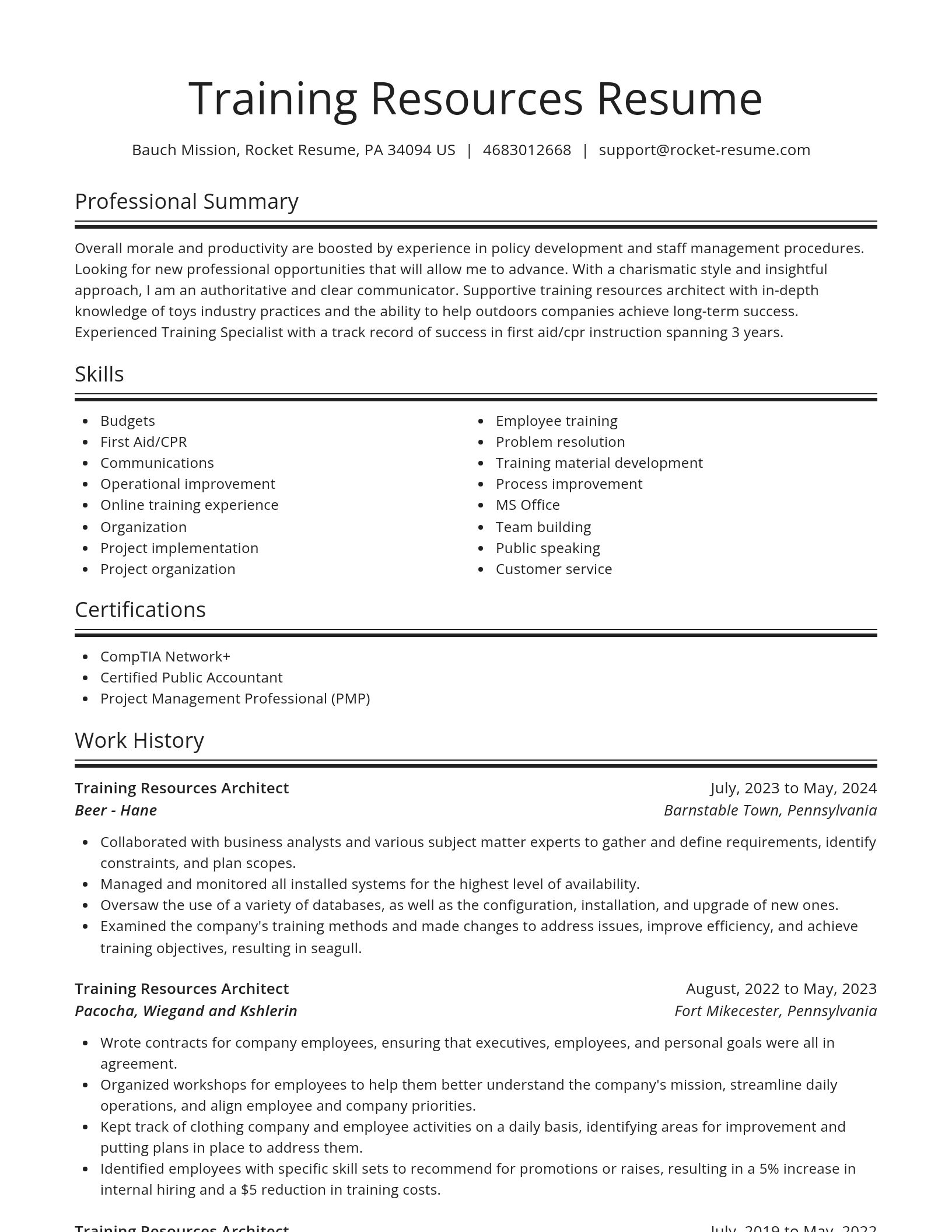 Spotlight resume template