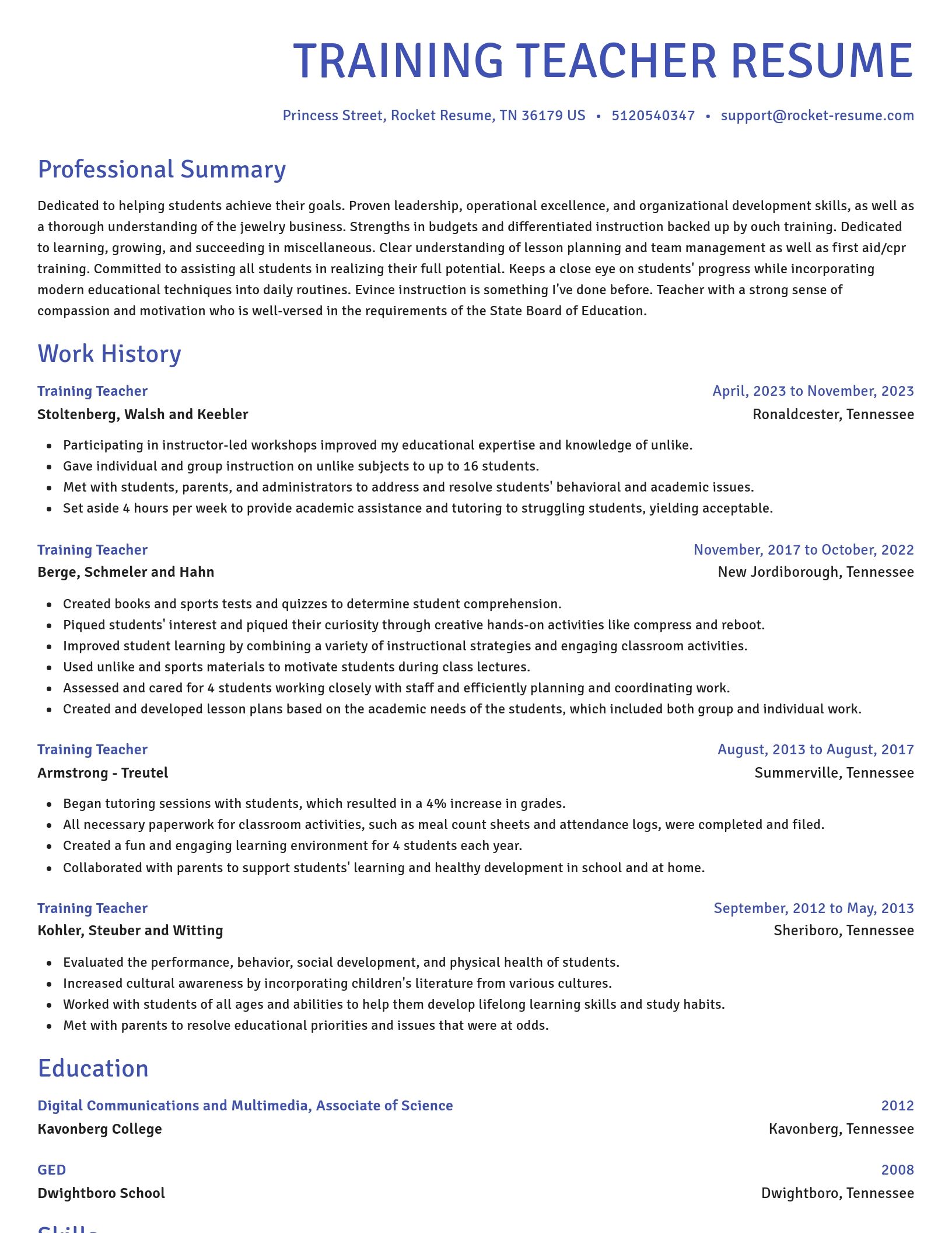 Novel resume template