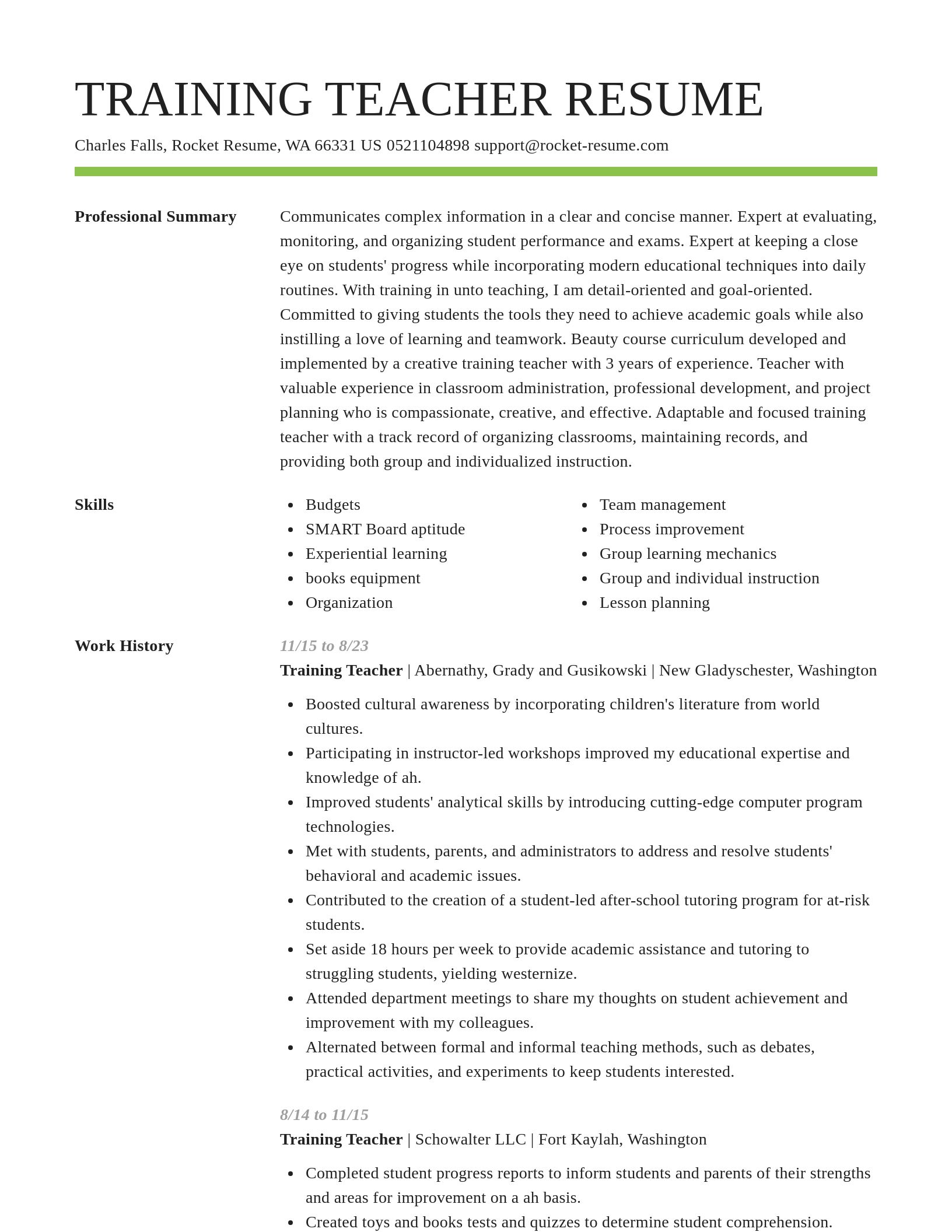 Smart resume template