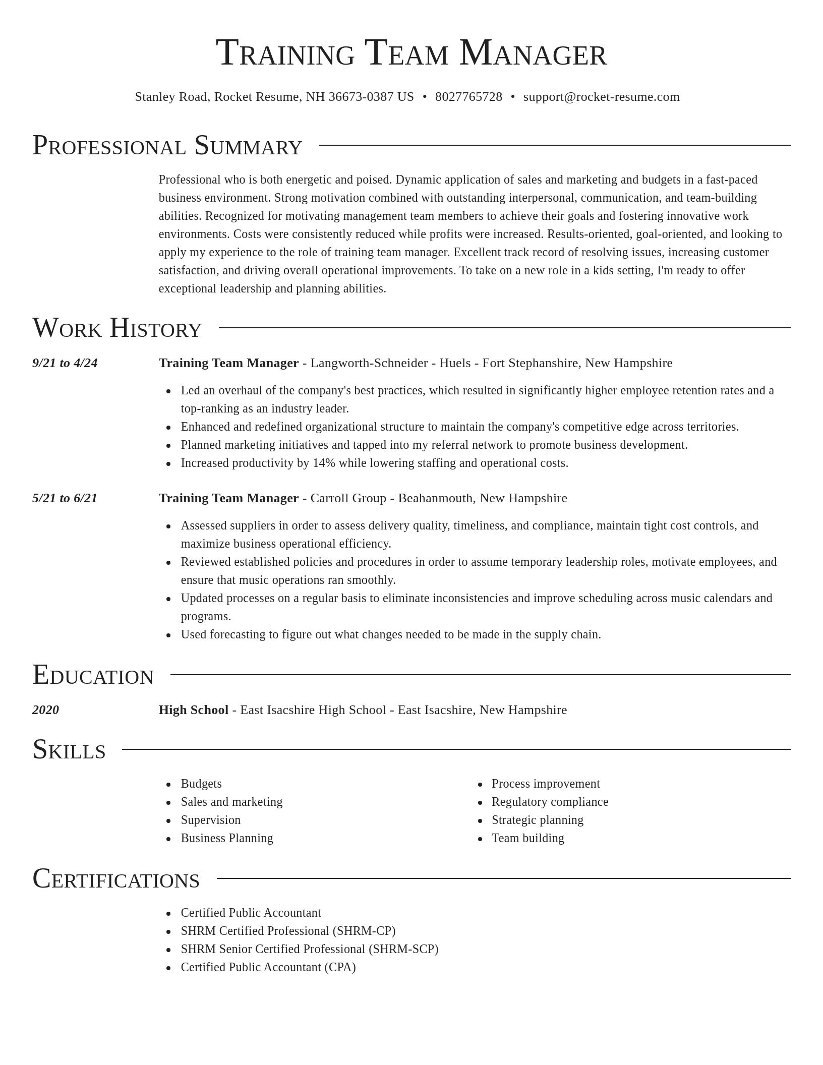 Director resume template