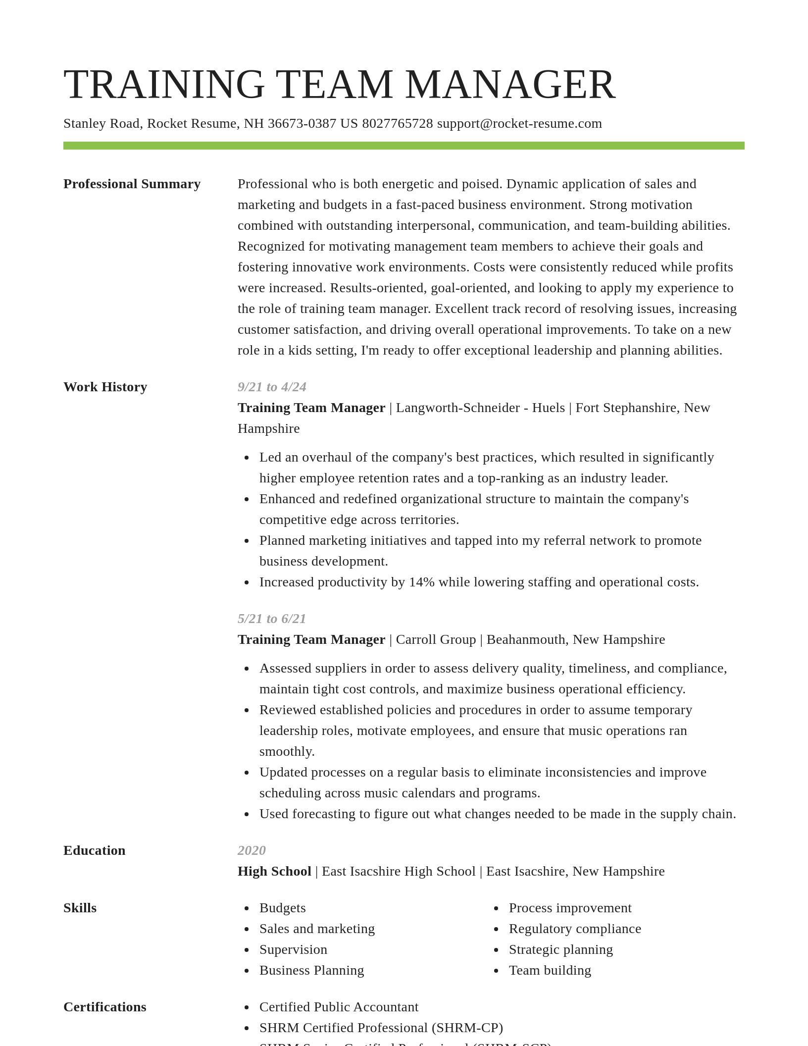 Smart resume template