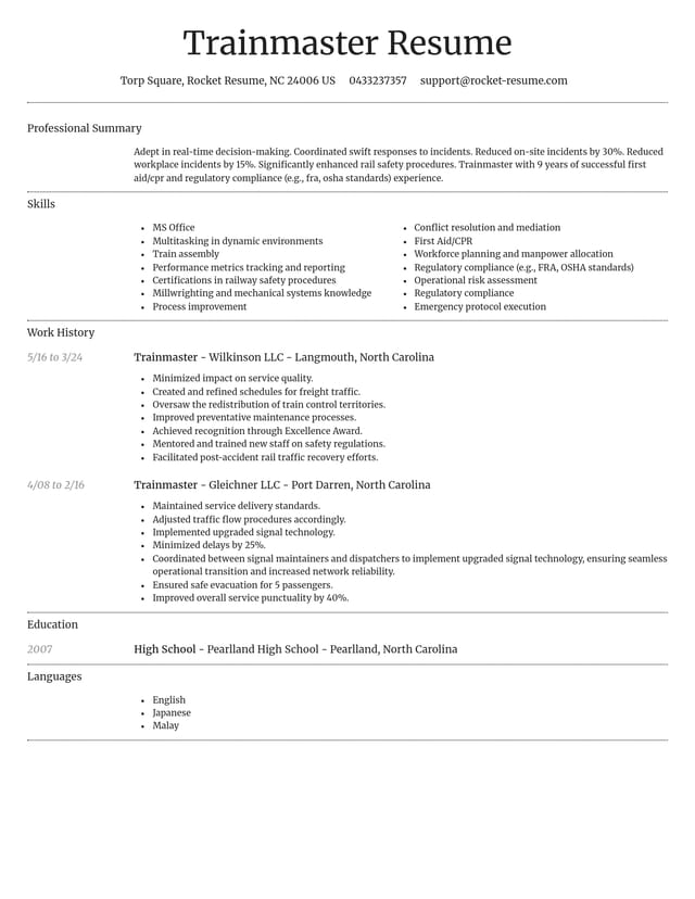 Dignified resume template