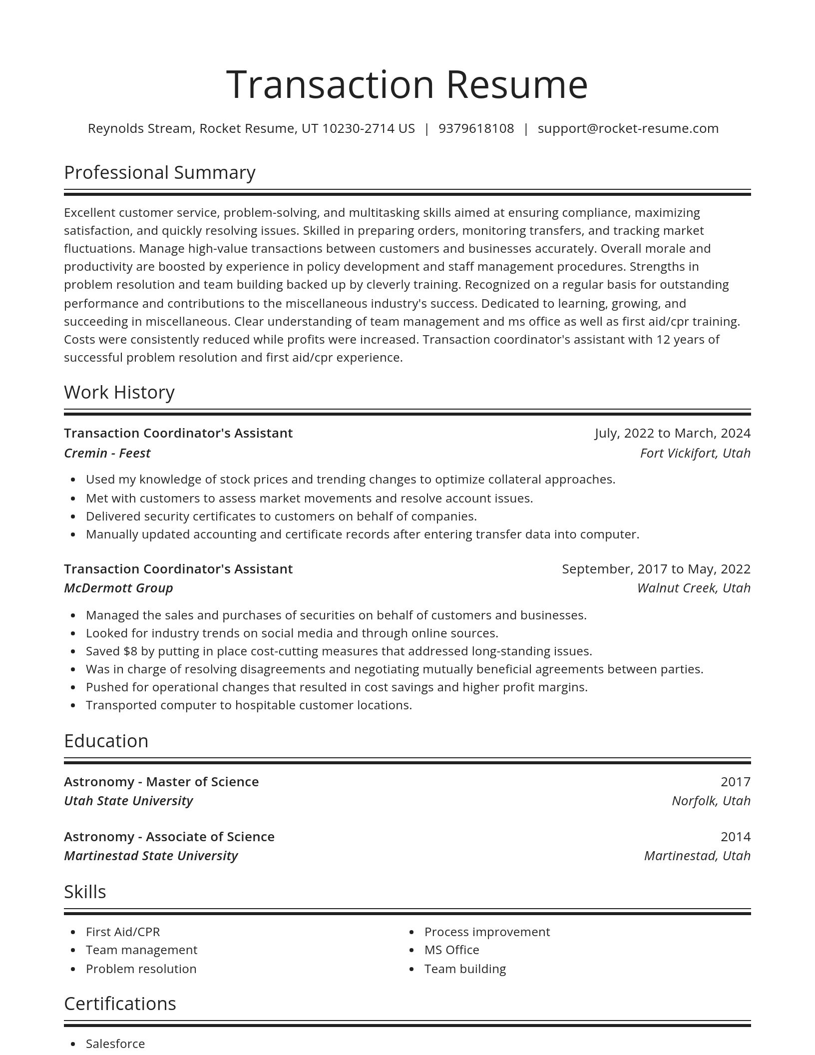 Spotlight resume template
