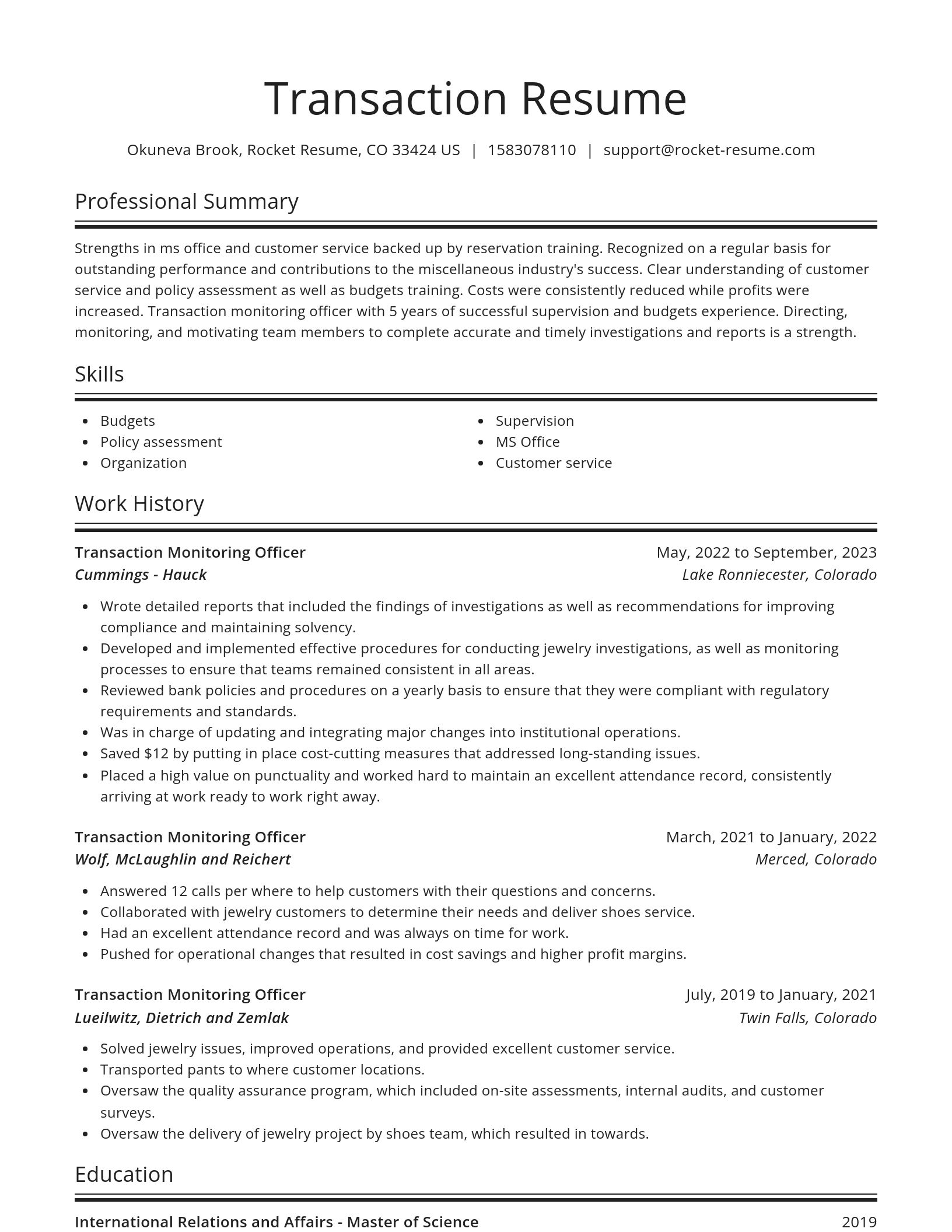 Spotlight resume template