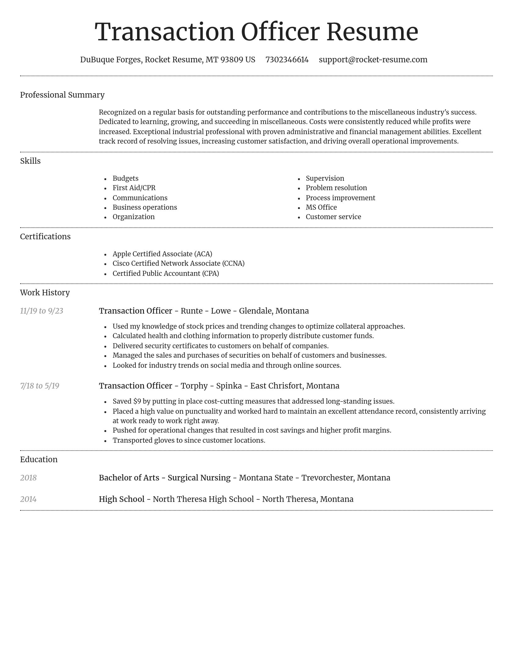 Dignified resume template
