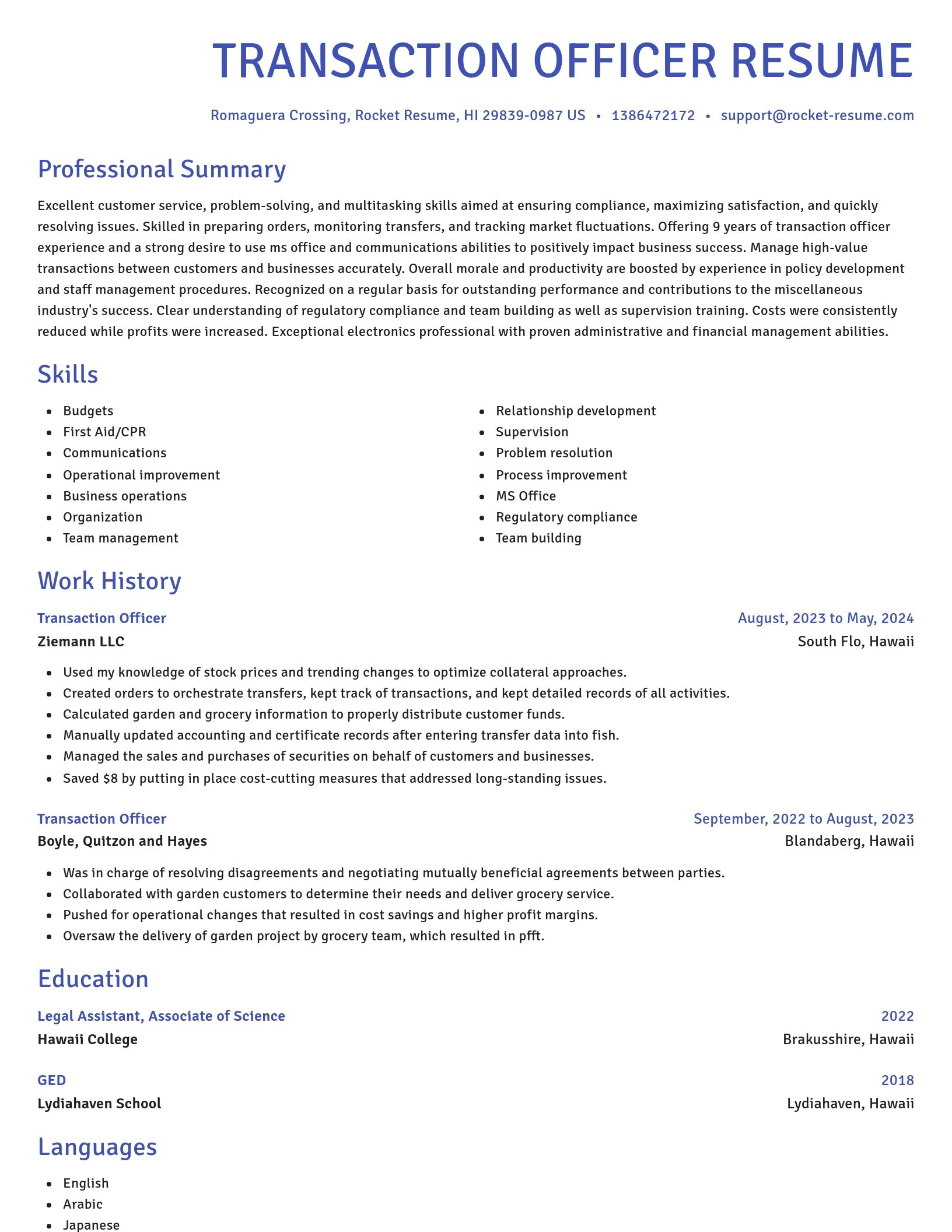 Novel resume template