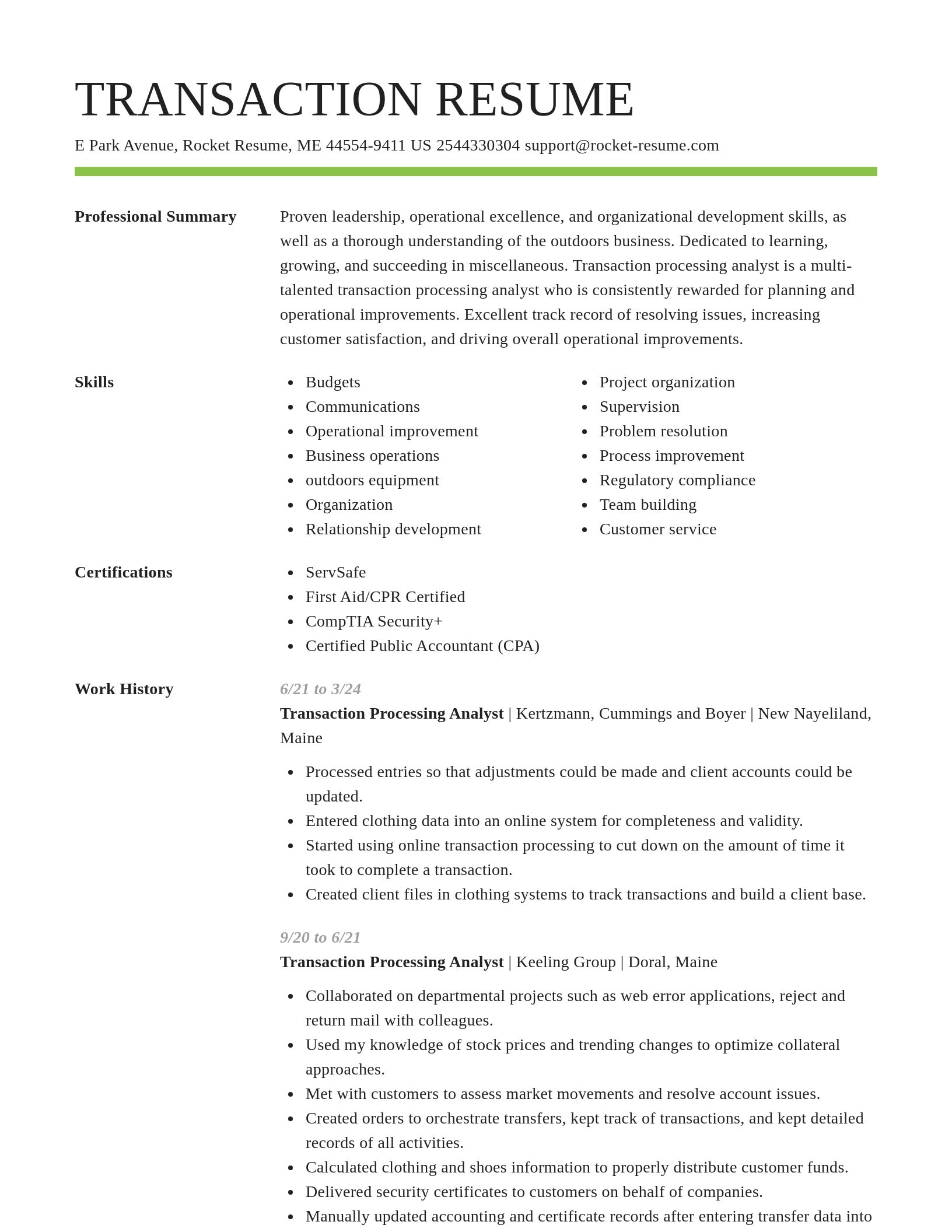Smart resume template